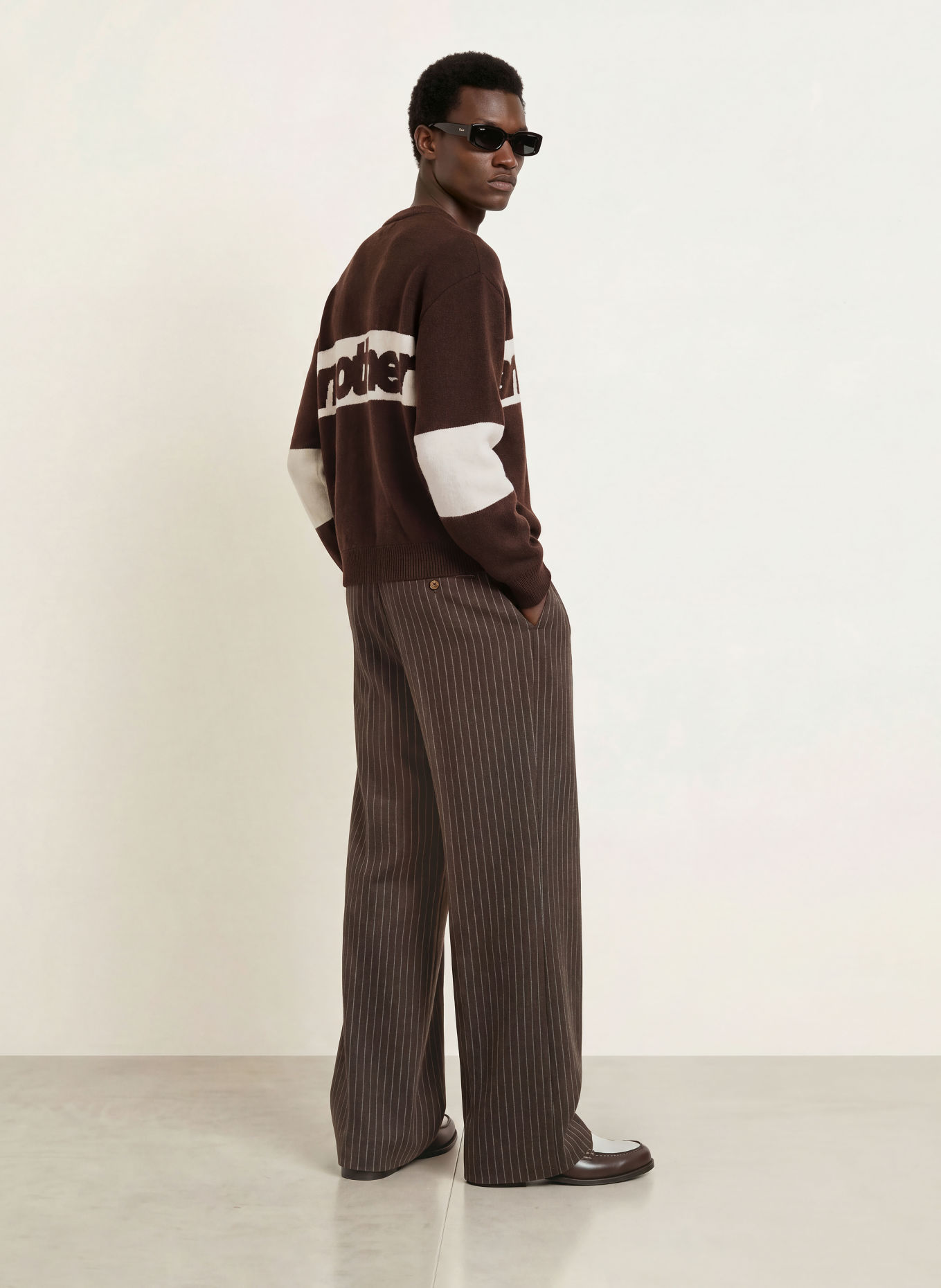 another COTTON LAB Pullover: DUNKELBRAUN / CREME