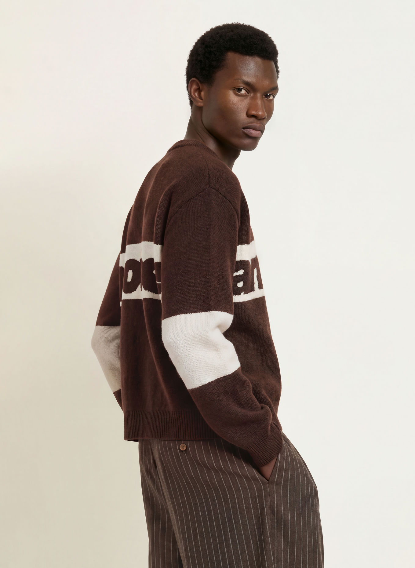 another COTTON LAB Pullover: DUNKELBRAUN / CREME