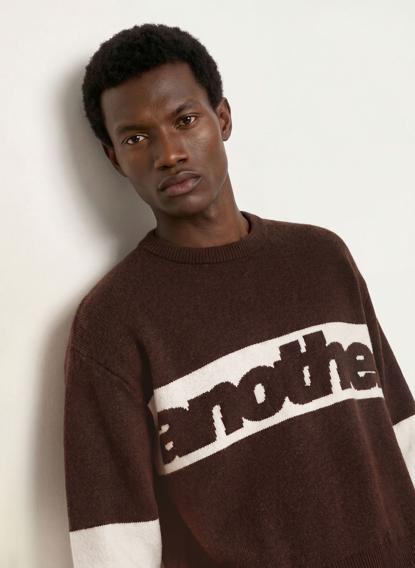 another COTTON LAB Pullover: DUNKELBRAUN / CREME