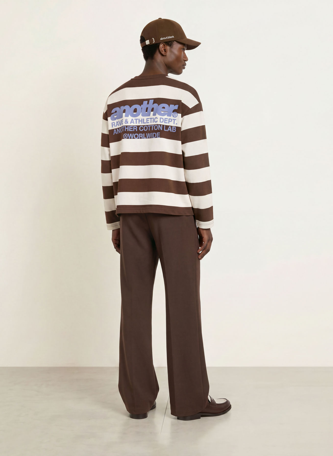 another COTTON LAB Longsleeve: CREME / DUNKELBRAUN