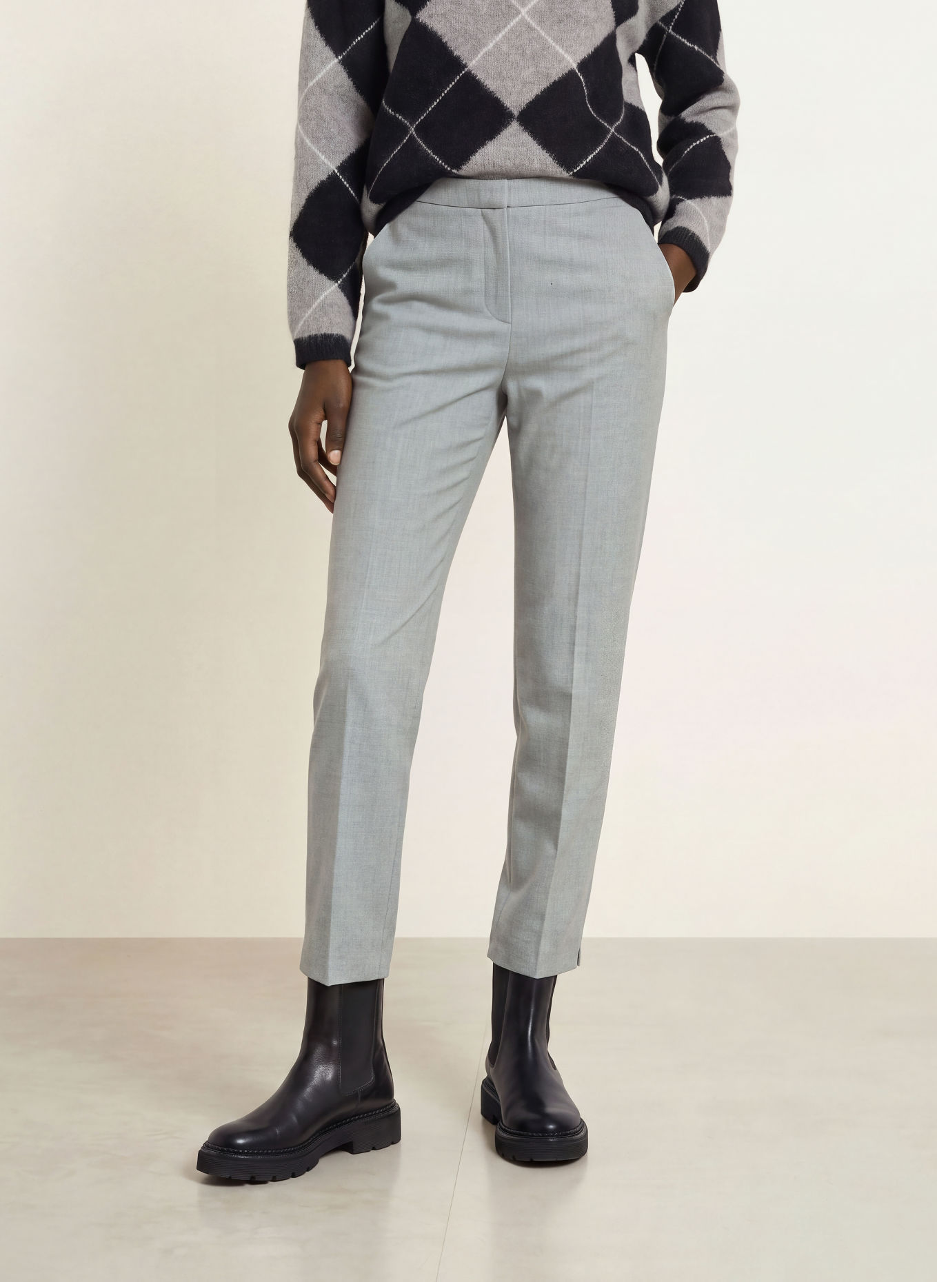 RAFFAELLO ROSSI MAXIMA 7/8-length trousers: LIGHT GRAY