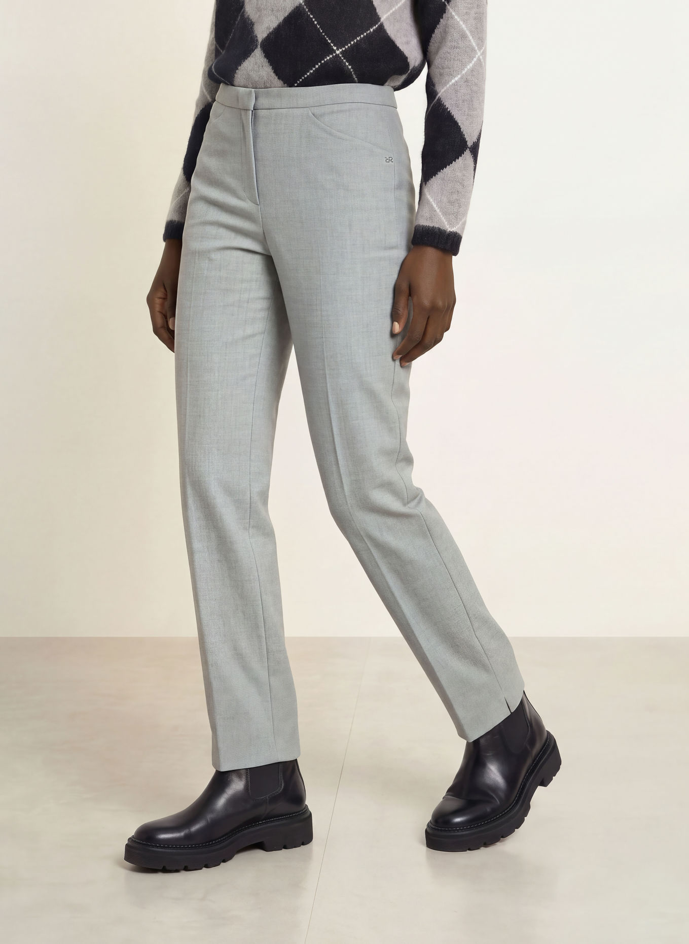 RAFFAELLO ROSSI MAXIMA 7/8-length trousers: LIGHT GRAY