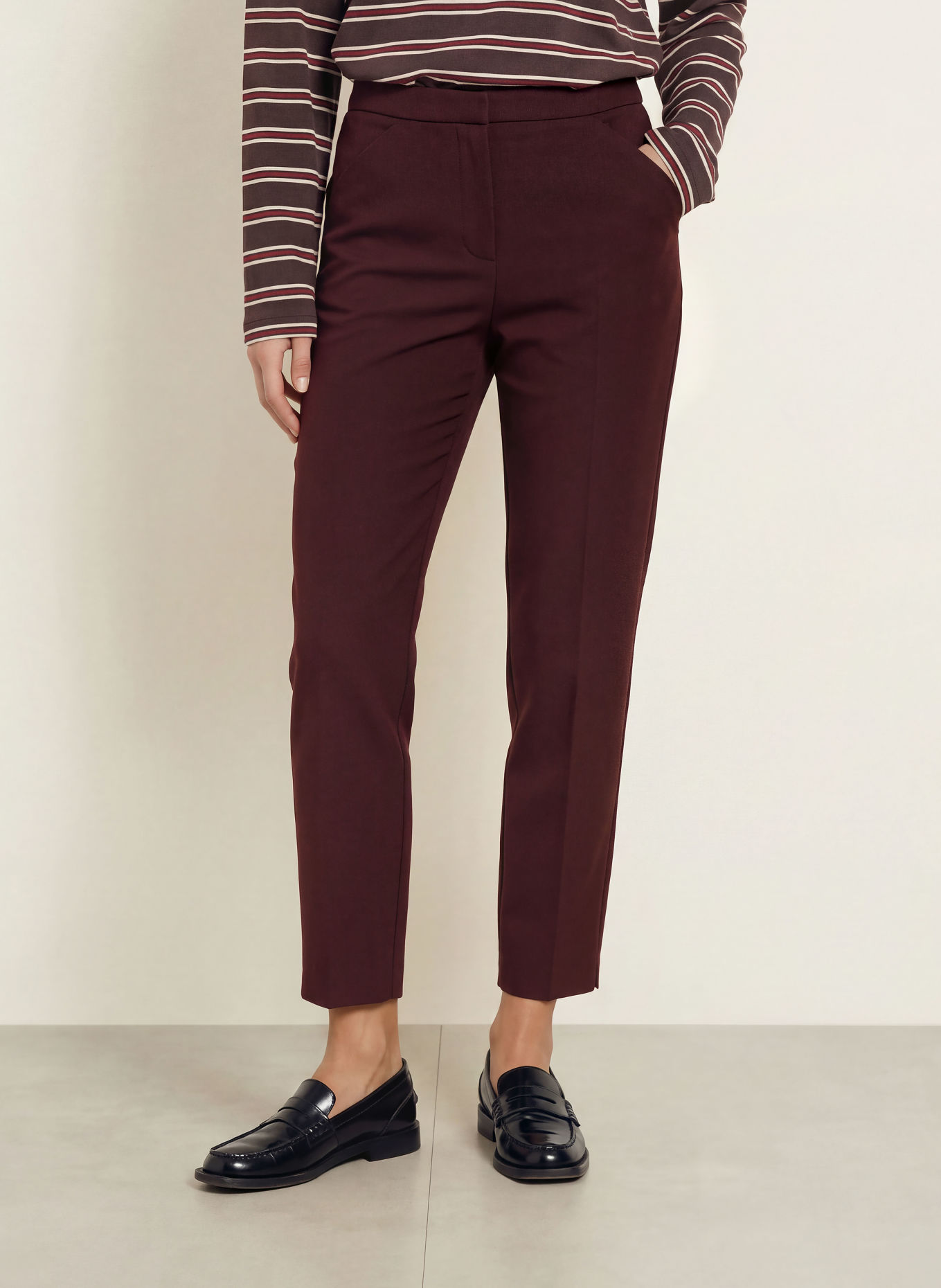 RAFFAELLO ROSSI 7/8 broek MAXIMA: DONKERROOD