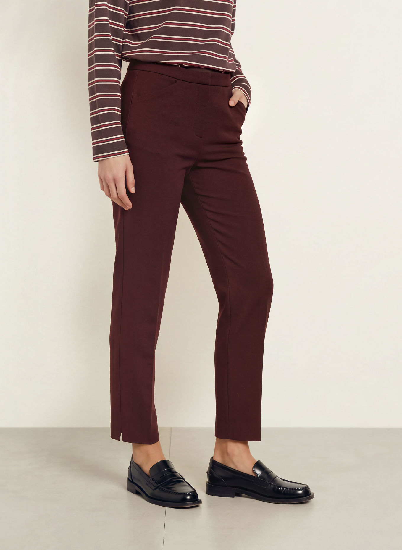 RAFFAELLO ROSSI 7/8 broek MAXIMA: DONKERROOD