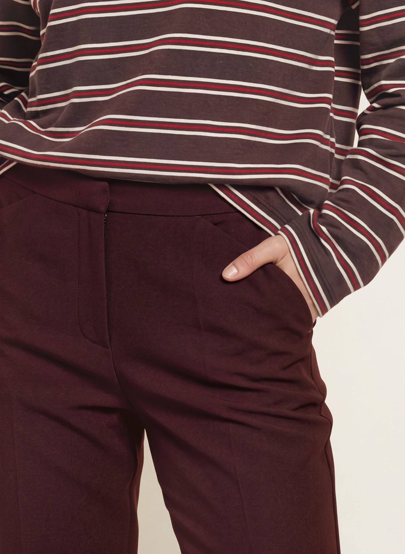 RAFFAELLO ROSSI 7/8 broek MAXIMA: DONKERROOD