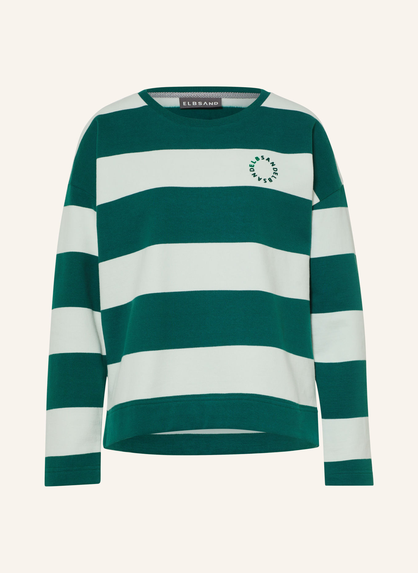ELBSAND HILMA-Sweatshirt: GROEN / WIT