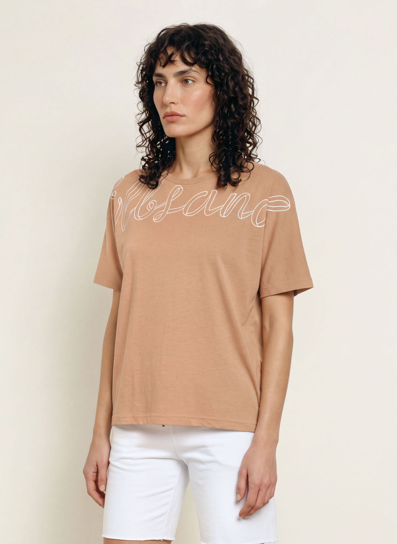 ELBSAND ZANNA T-shirt: CAMEL