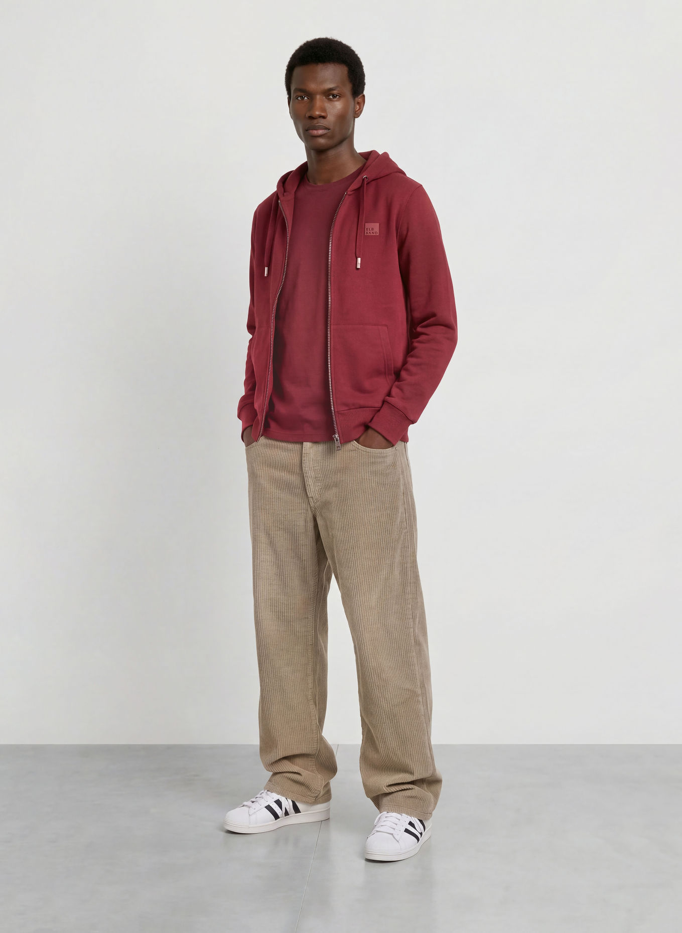 ELBSAND Sweatvest THURE: DONKERROOD