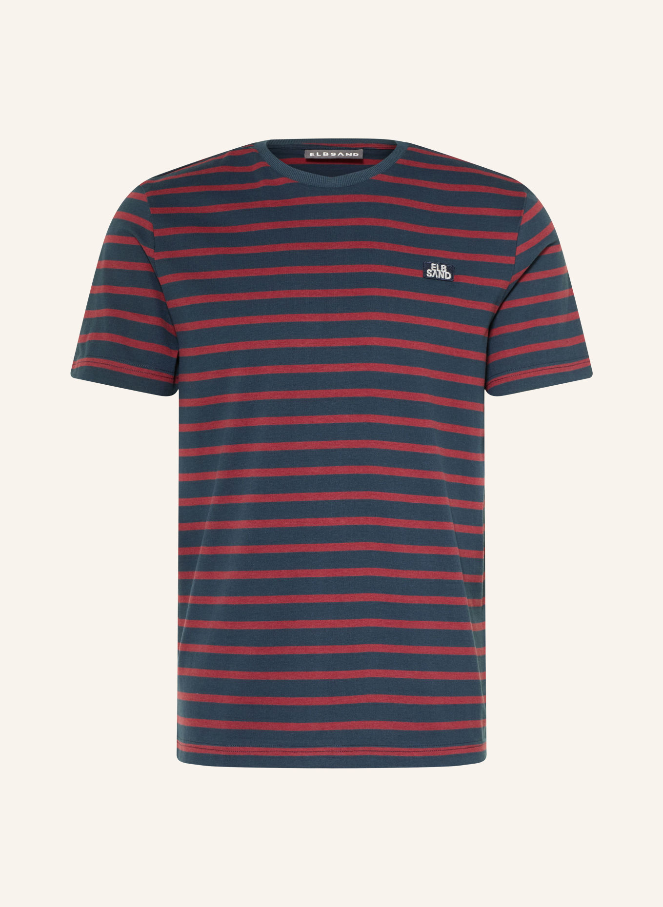 ELBSAND T-shirt NOAH: DONKERROOD / DONKERBLAUW