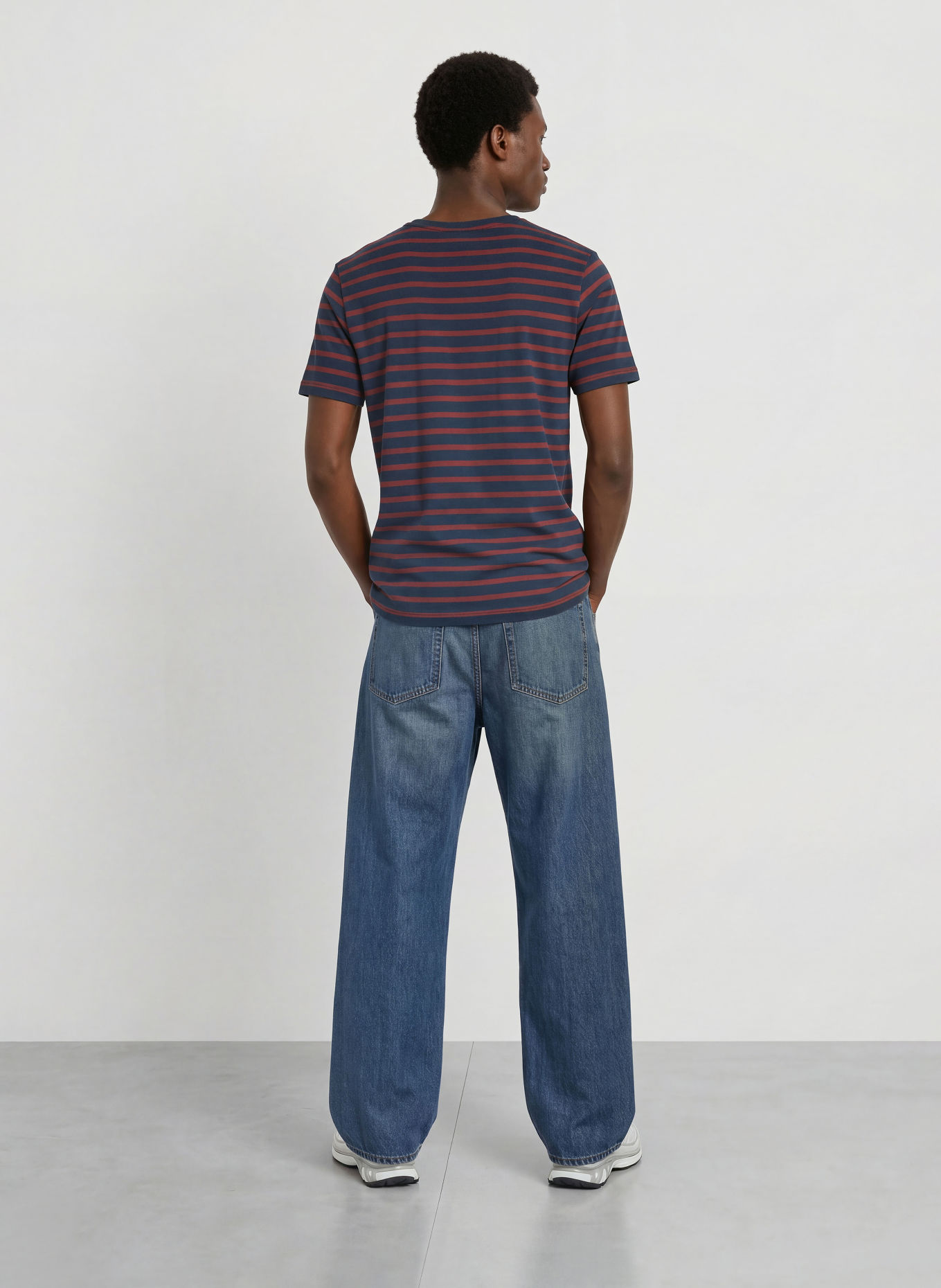 ELBSAND T-shirt NOAH: DONKERROOD / DONKERBLAUW
