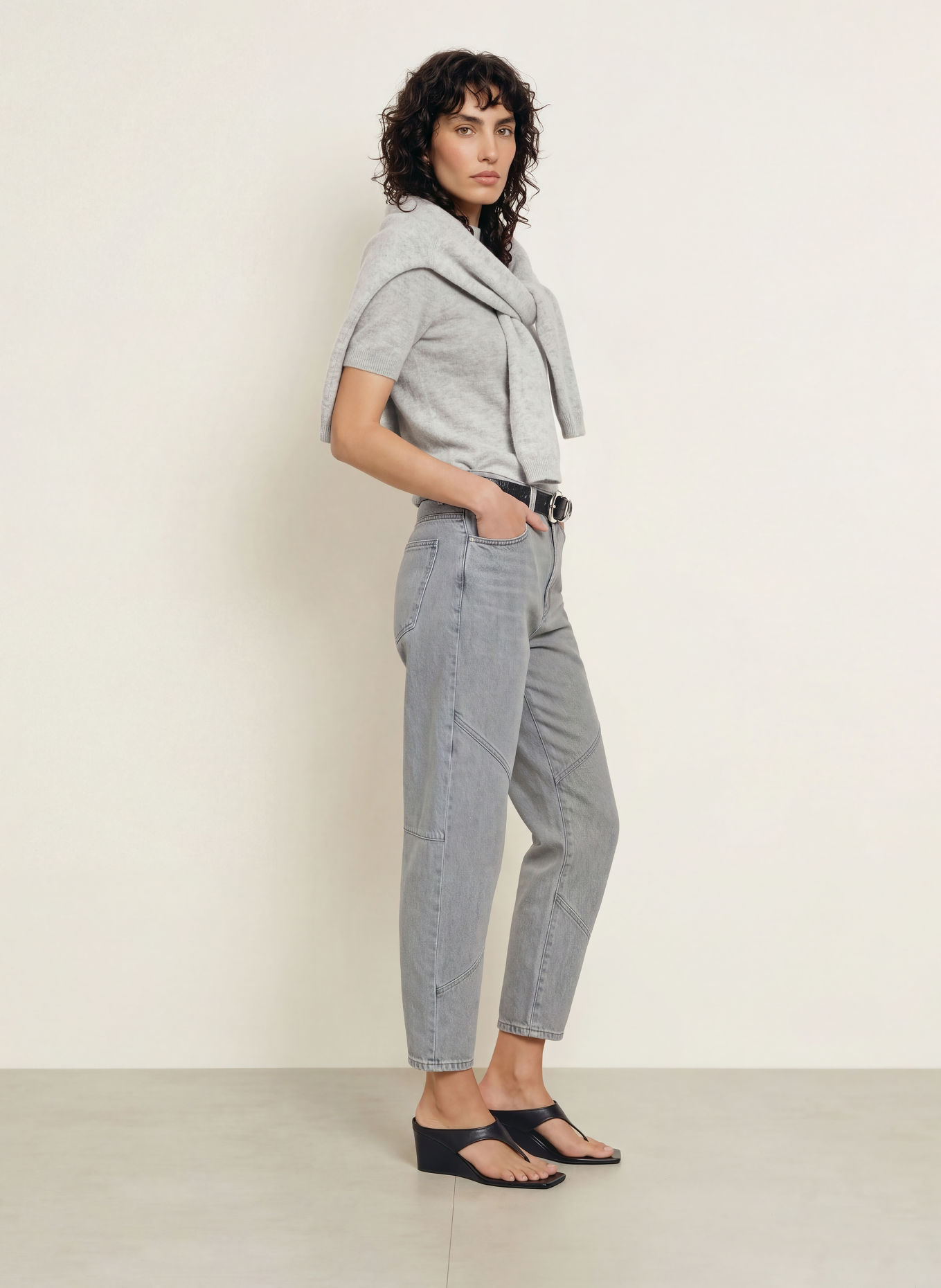 DRYKORN FINIA Cashmere Knit Shirt: GRAY