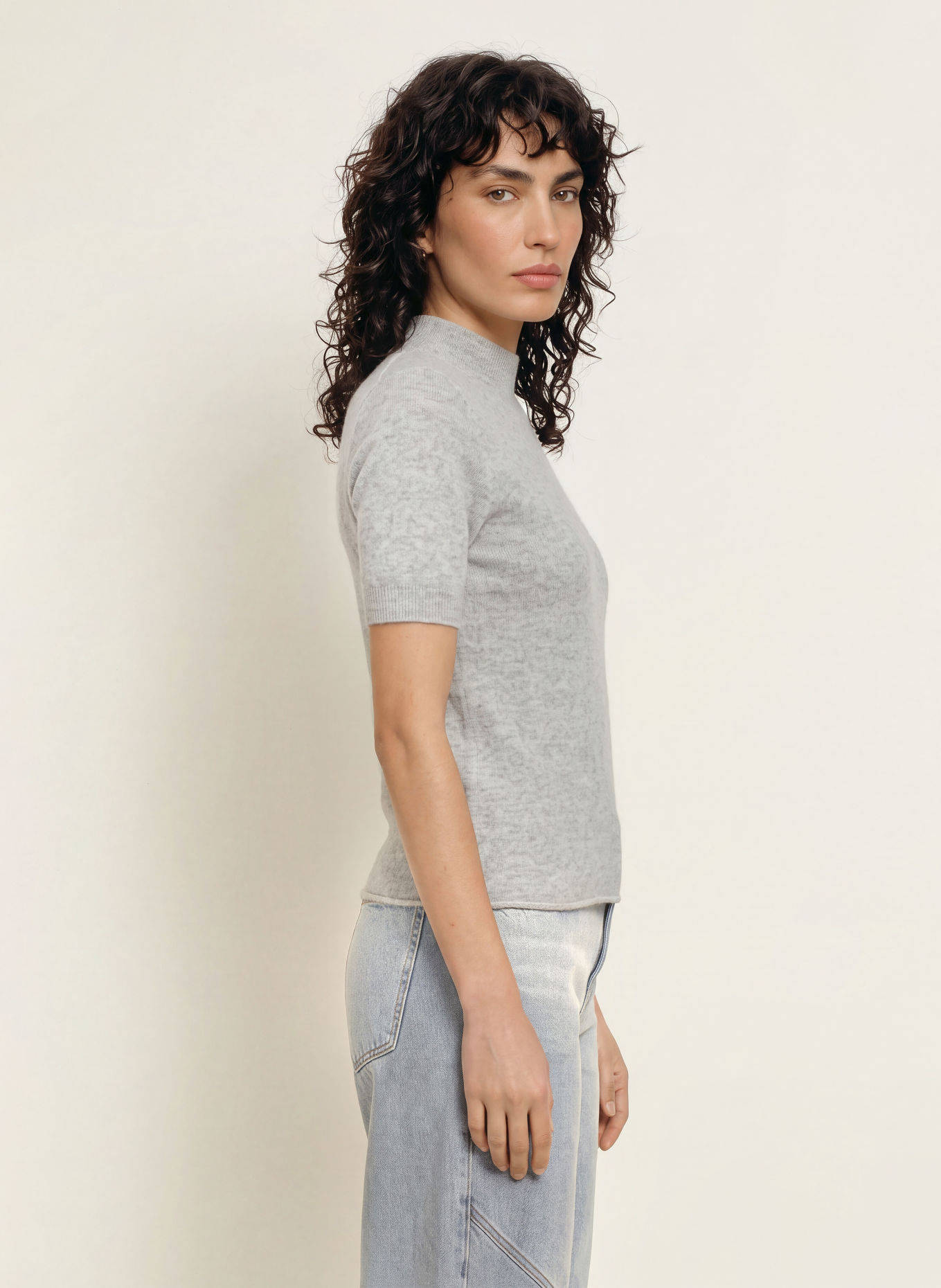 DRYKORN FINIA Cashmere Knit Shirt: GRAY