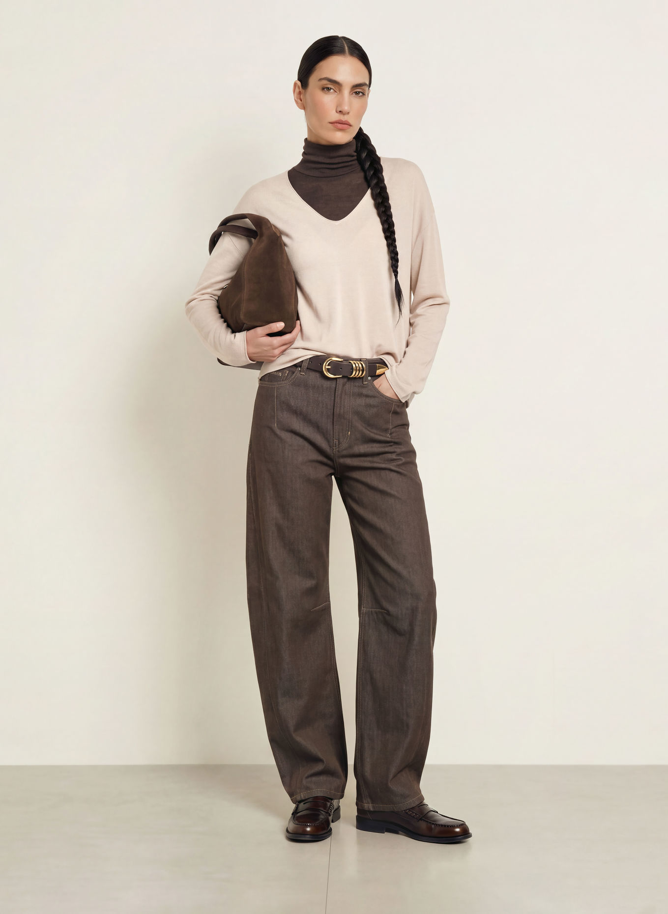 DRYKORN Longsleeve SOMAIJA: HELLBRAUN
