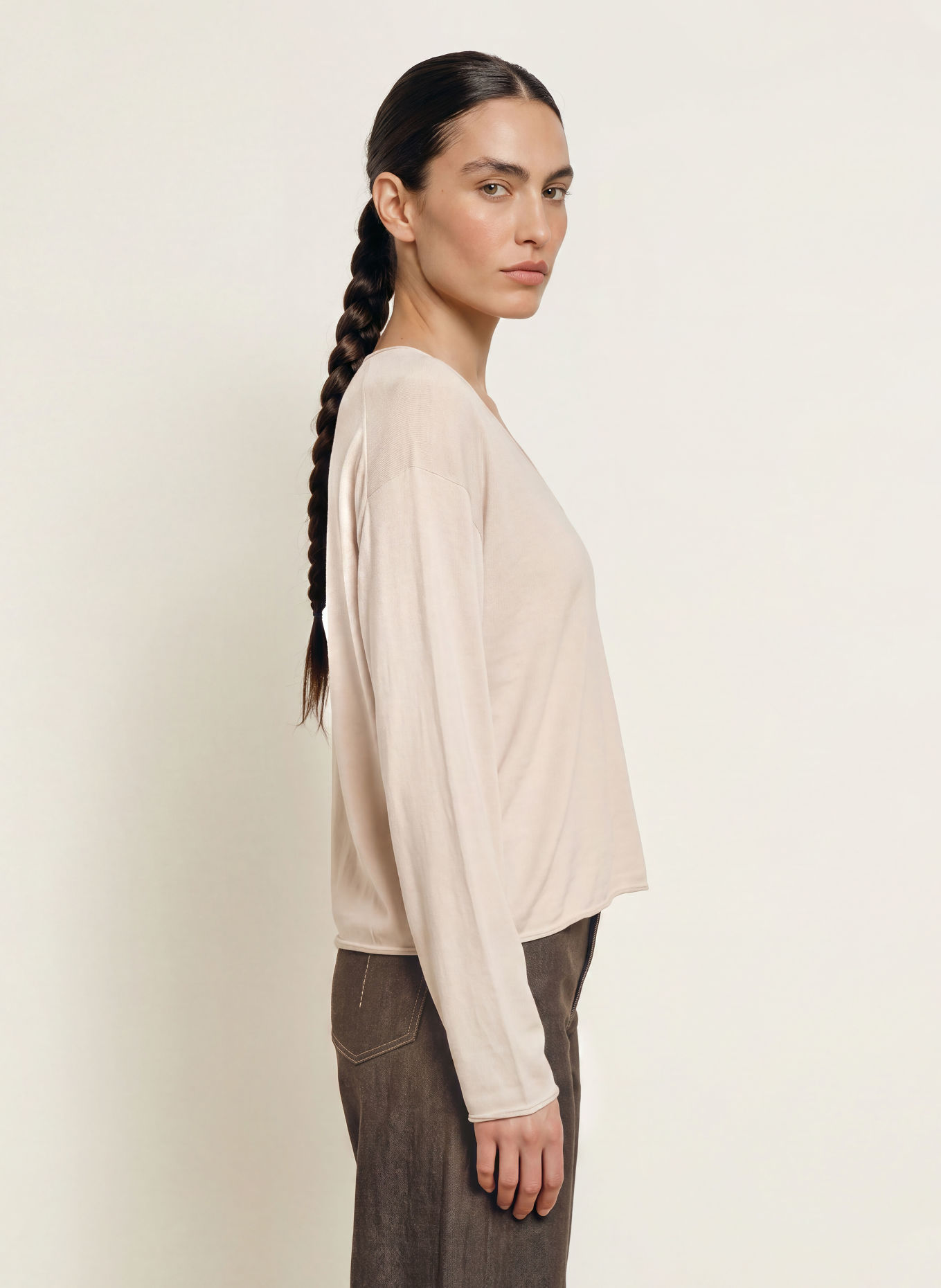 DRYKORN Longsleeve SOMAIJA: HELLBRAUN