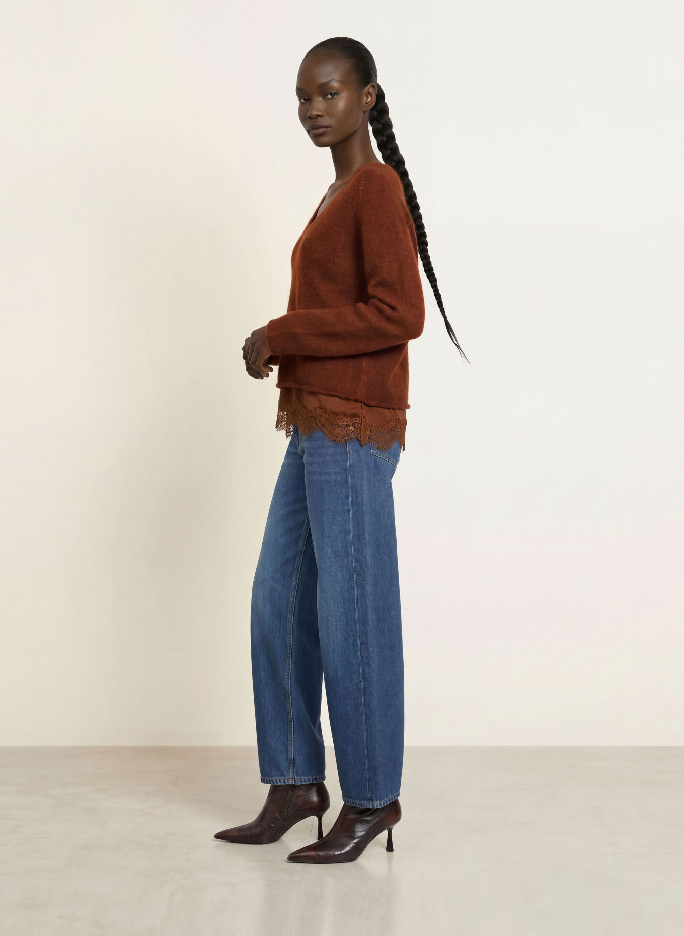 DRYKORN SOMAIJA-trui met alpaca: BRUIN