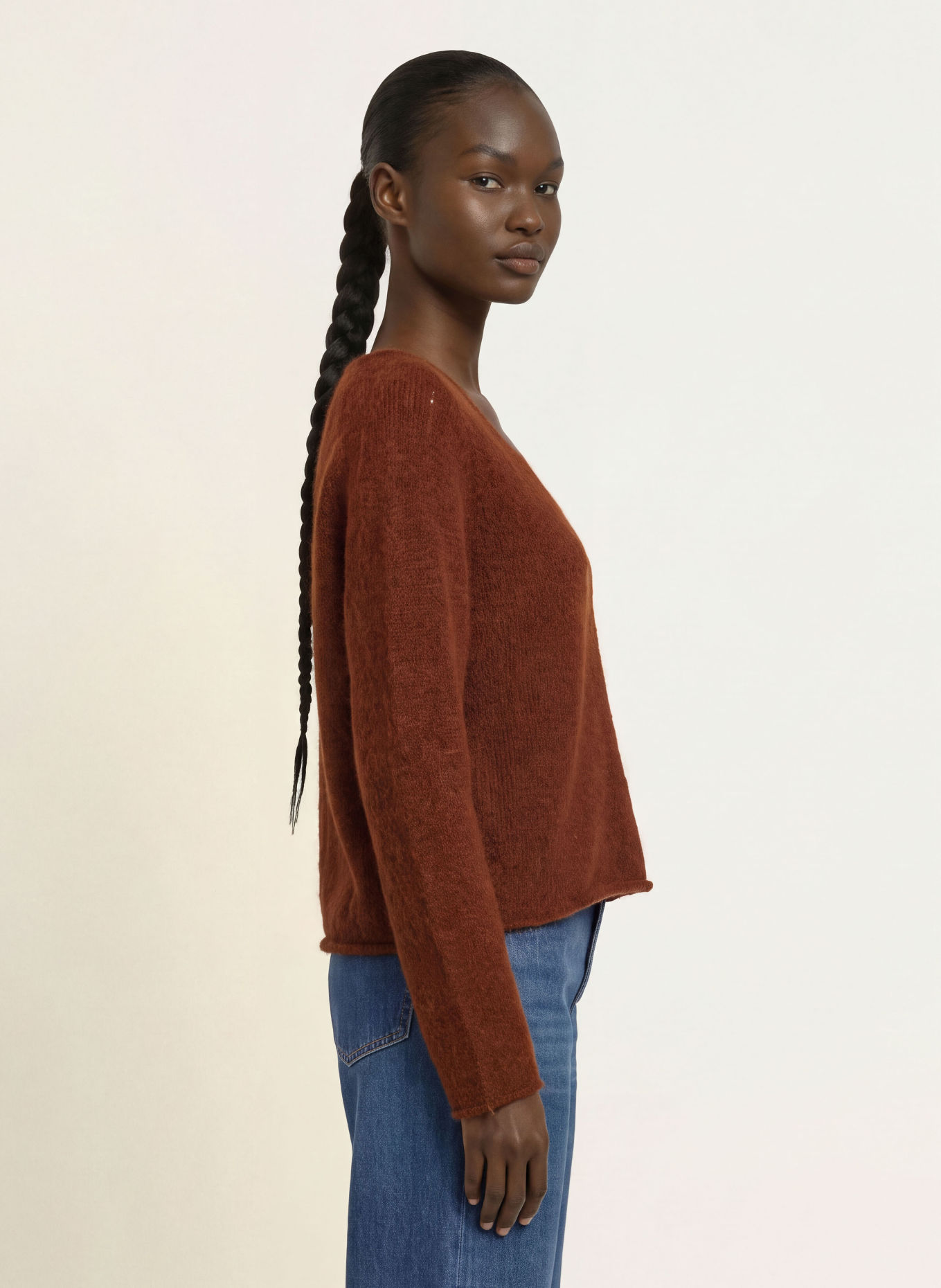 DRYKORN SOMAIJA-trui met alpaca: BRUIN