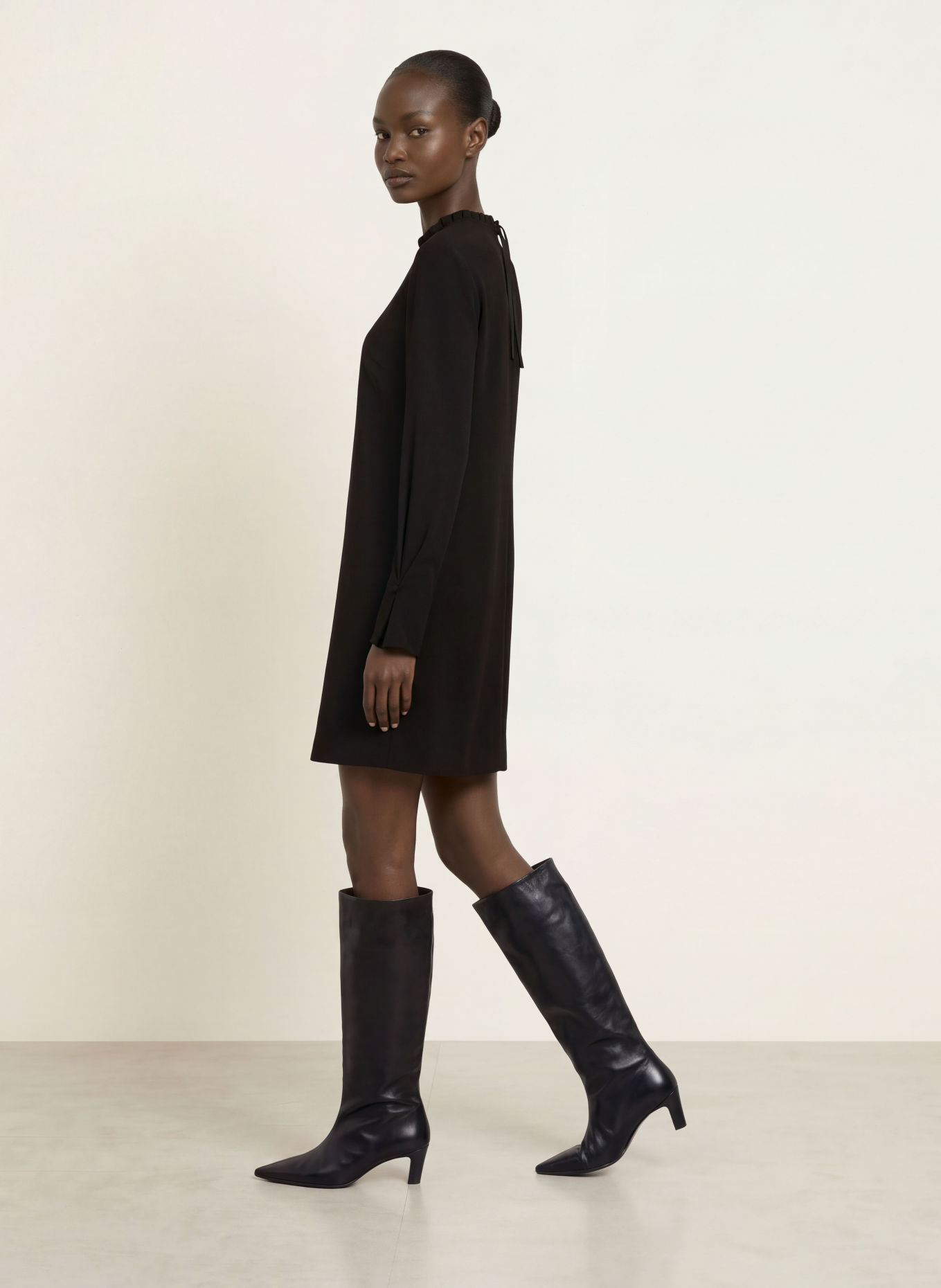 DOROTHEE SCHUMACHER Kleid STATEMENT DRAPE mit Rüschen: SCHWARZ
