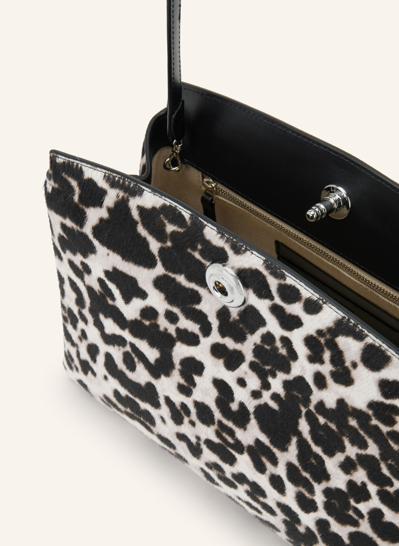 LIFFNER Pochette: CRÈME / MARRON FONCÉ / NOIR