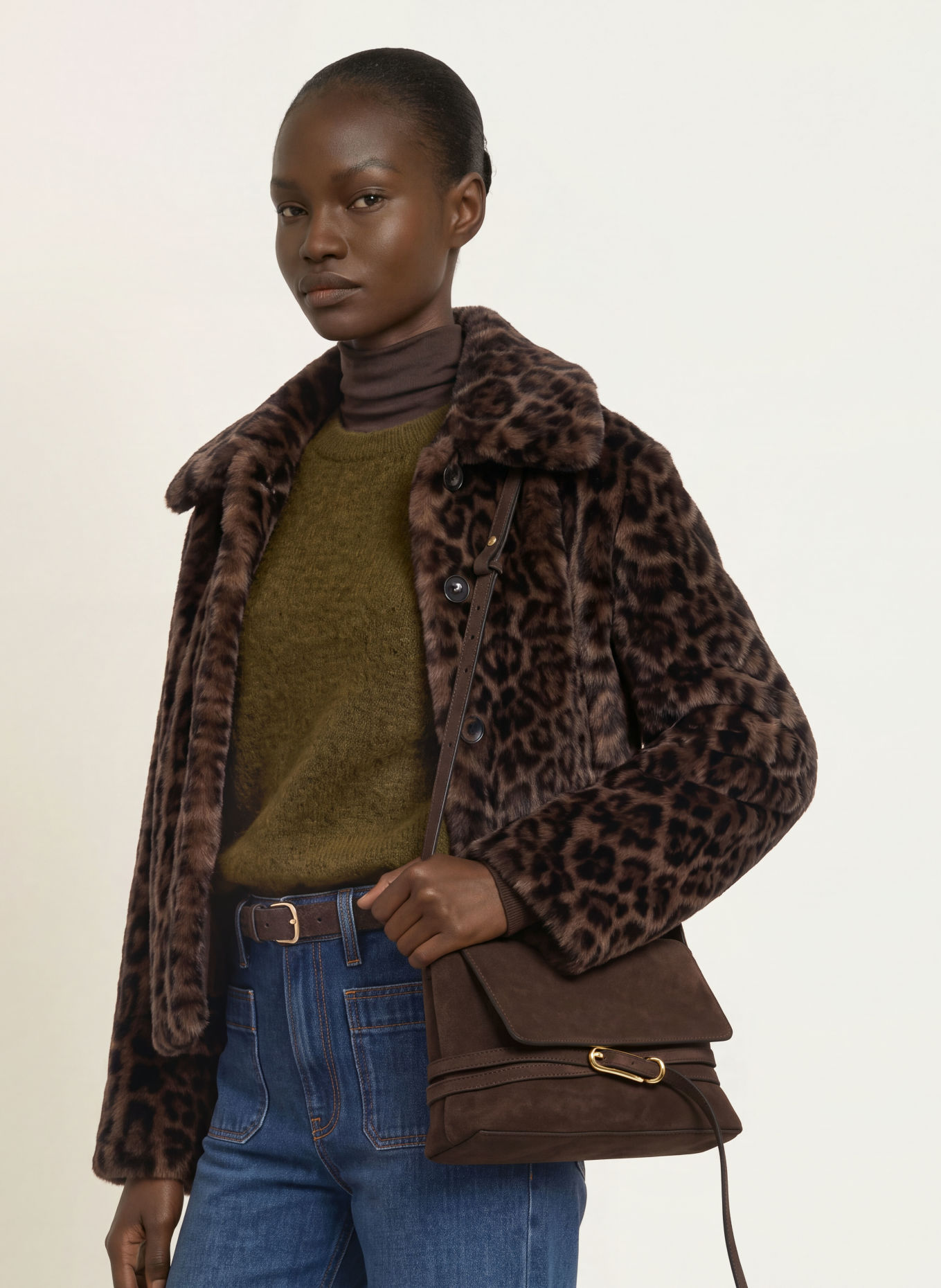 LIFFNER Crossbody bag: DARK BROWN / GOLD
