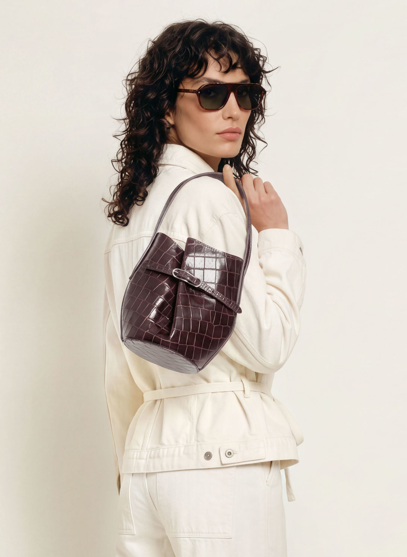 LIFFNER MICRO Handbag: DARK RED / SILVER