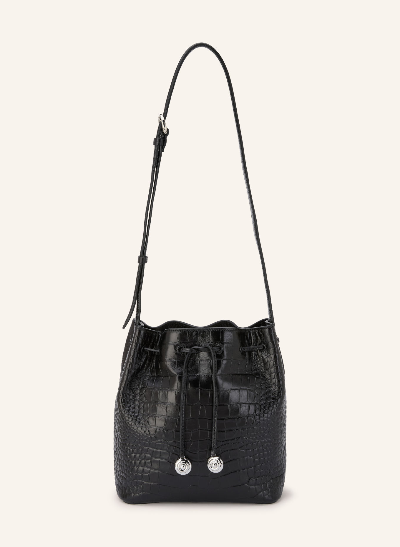 LIFFNER Beuteltasche SMALL: SCHWARZ / SILBER
