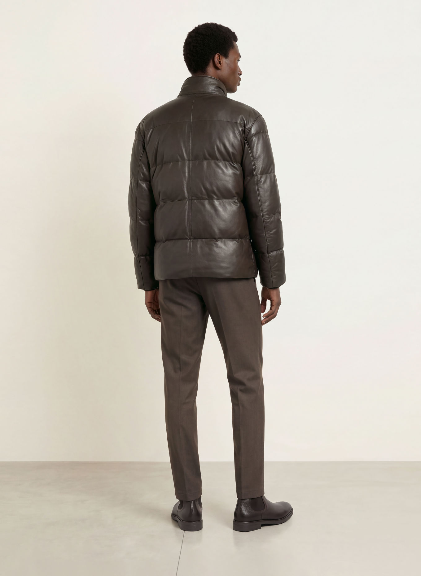 DRESSLER Steppjacke aus Leder: DUNKELBRAUN