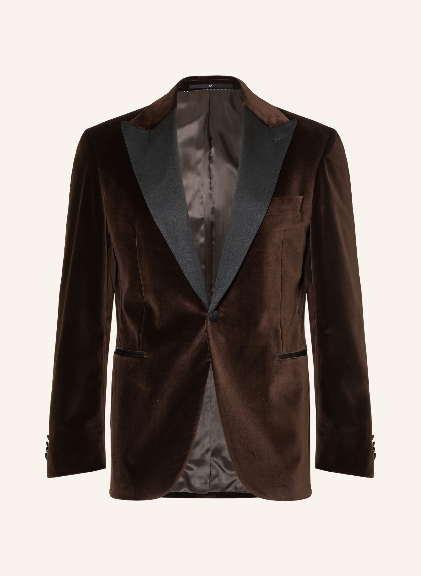 DRESSLER Smoking-Sakko STEVAN Regular Fit aus Samt: 087 BRAUN
