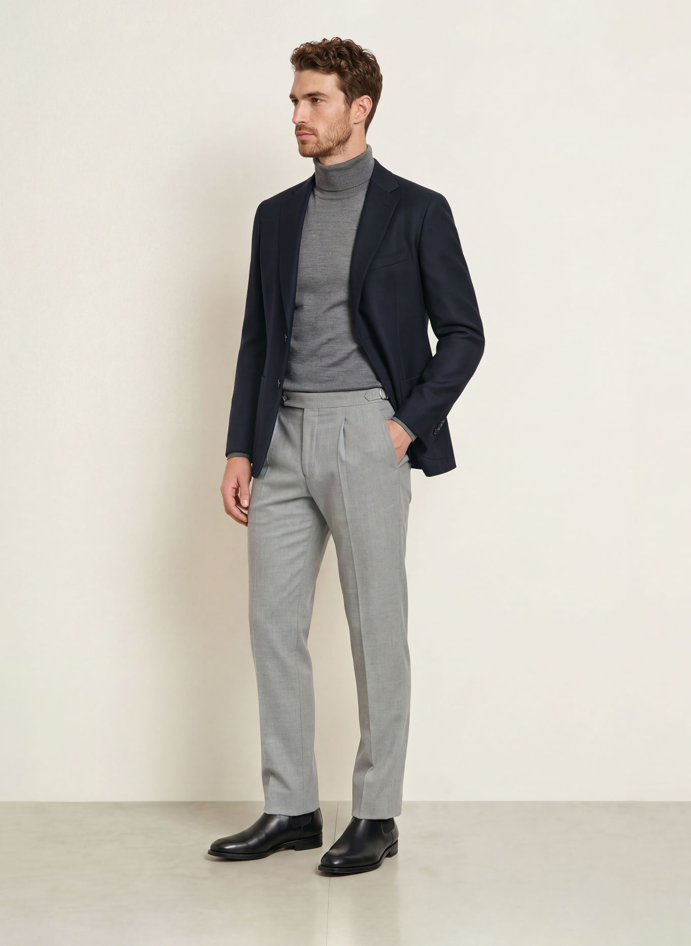 DRESSLER Veston coupe classique: BLEU FONCÉ