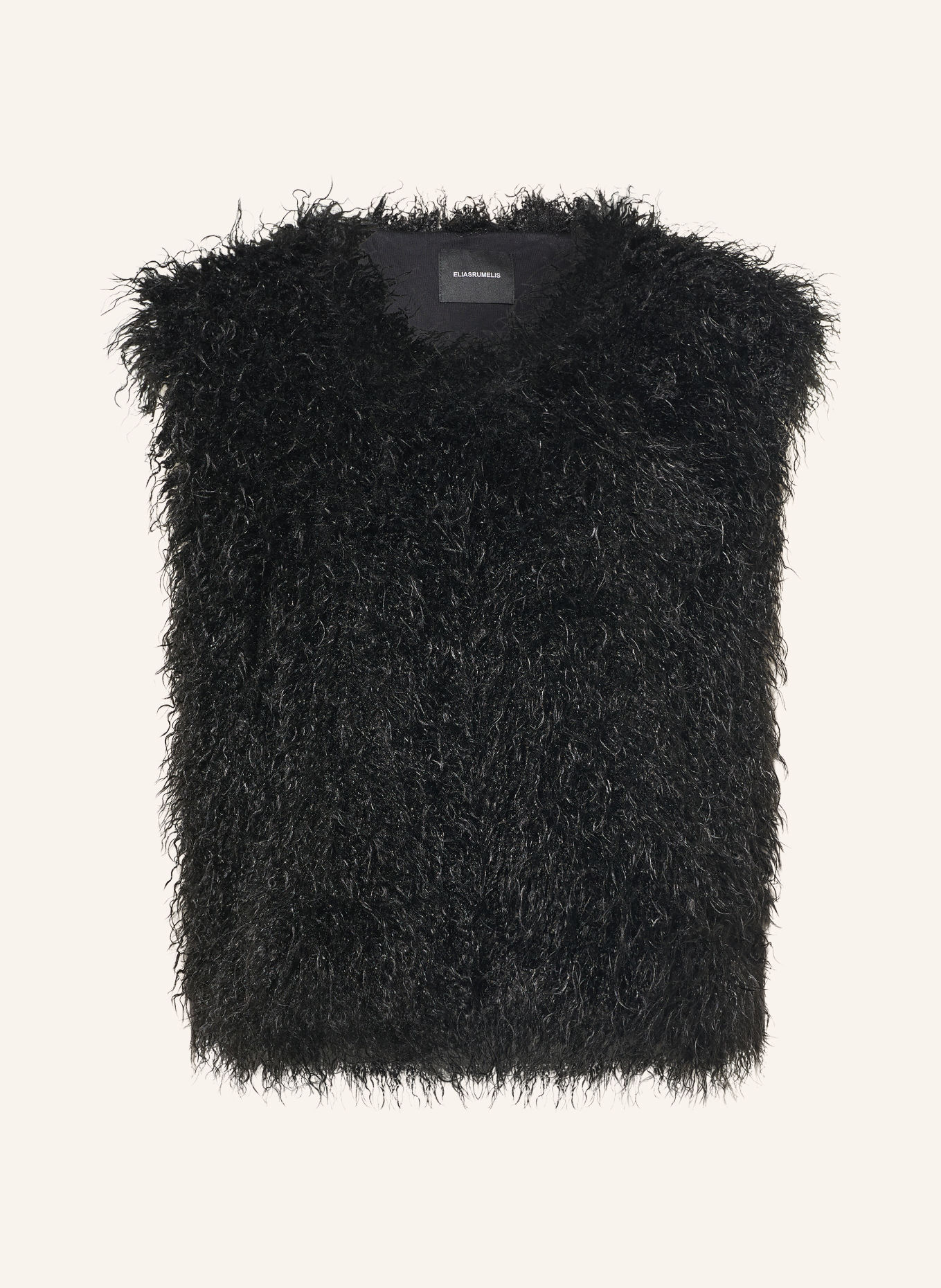 ELIAS RUMELIS Bodywarmer van imitatiebont ELLERY: ZWART