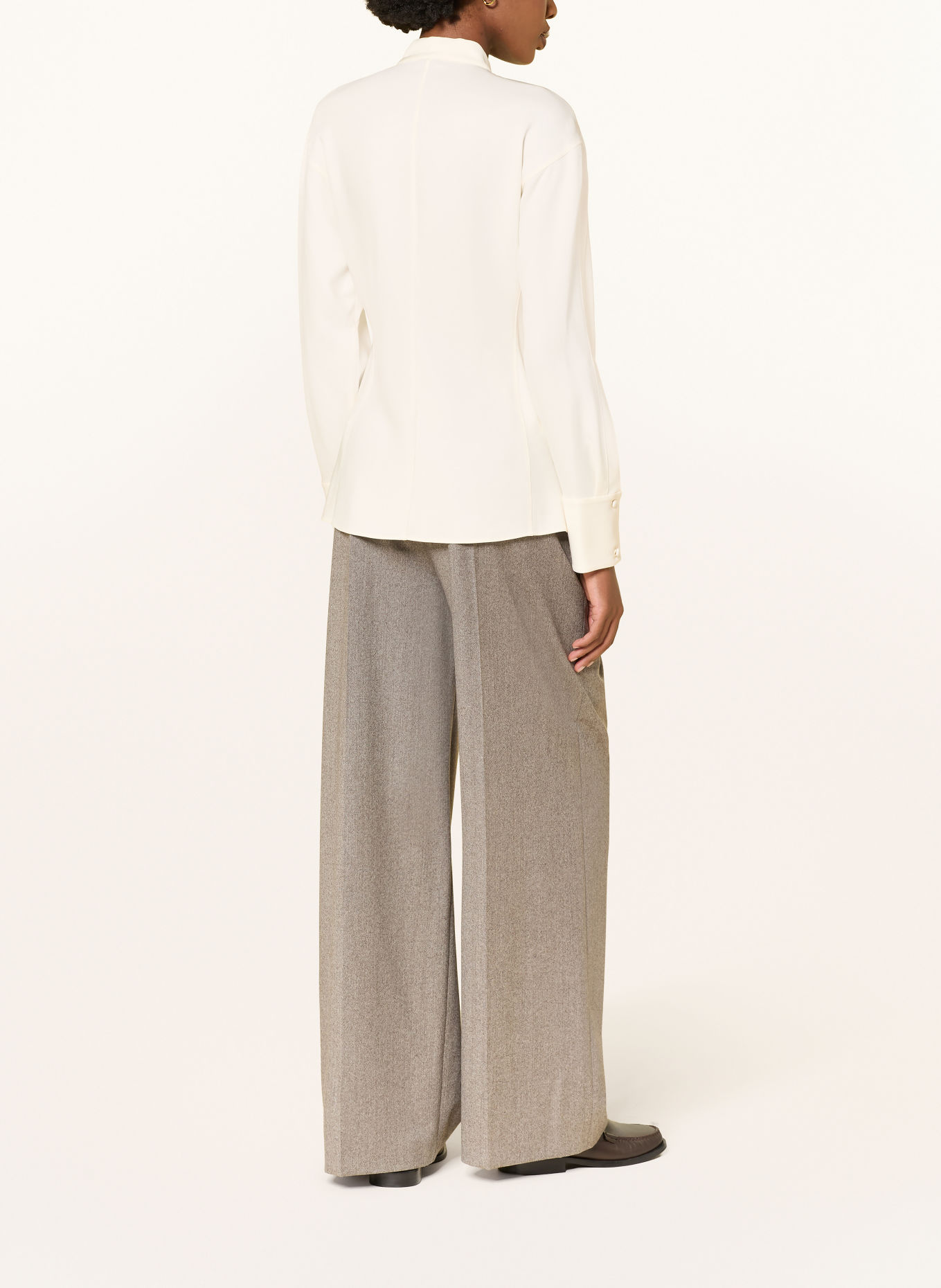 BOSS BORNAZ Tie-neck blouse: CREAM