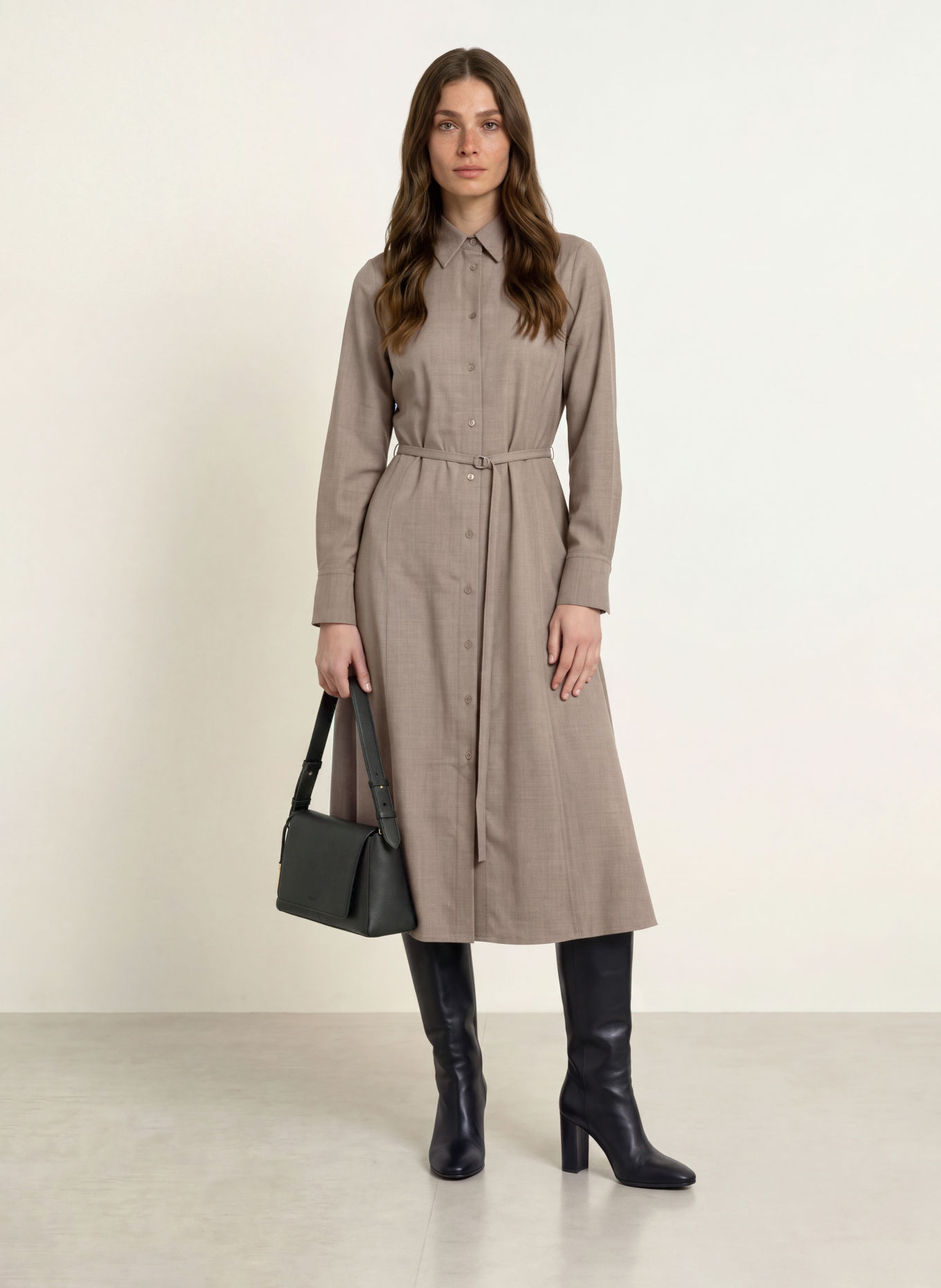 BOSS Hemdblusenkleid DANNEL: BEIGE