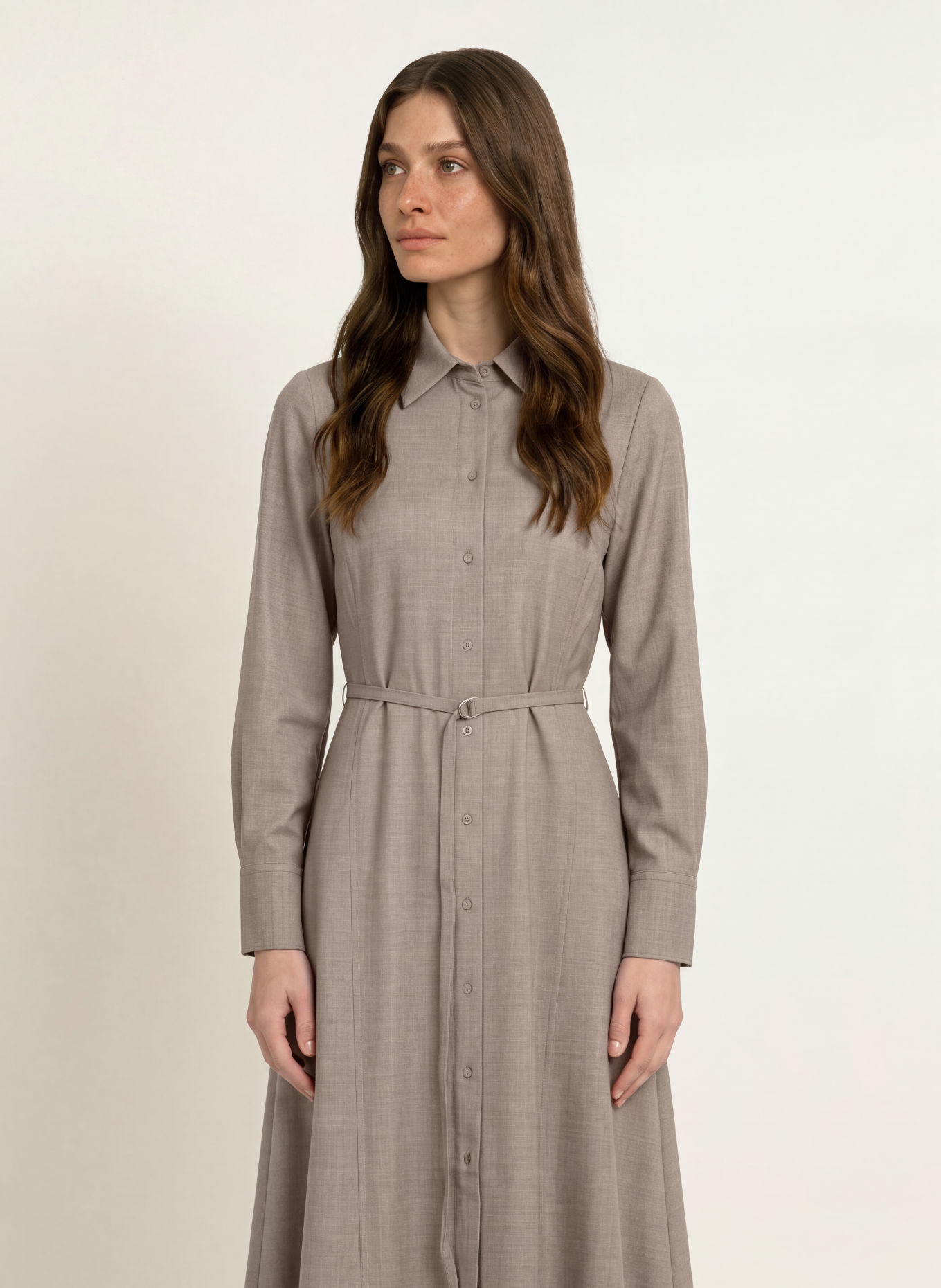 BOSS Hemdblusenkleid DANNEL: BEIGE