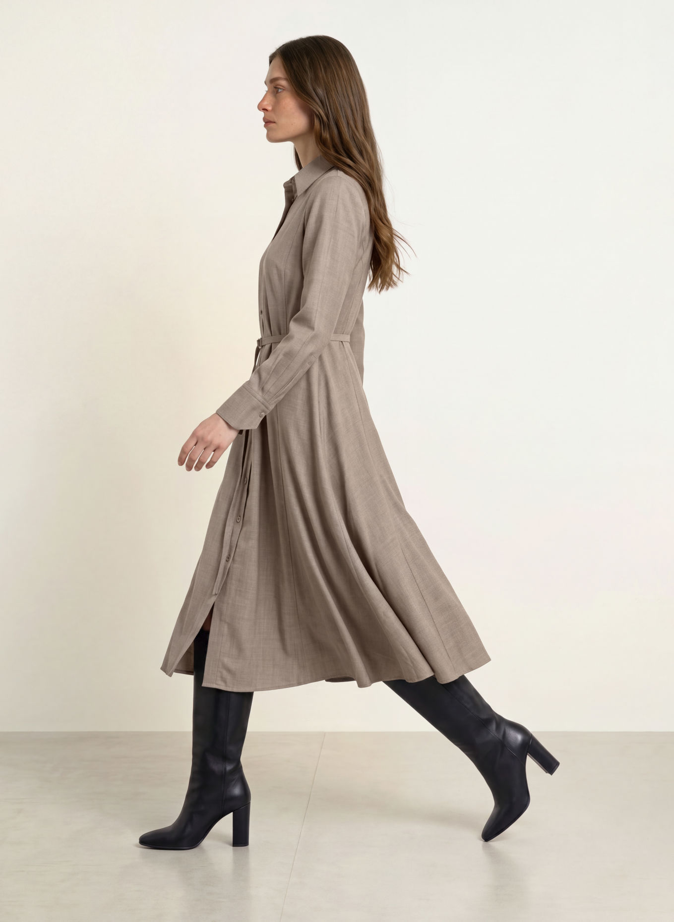 BOSS Hemdblusenkleid DANNEL: BEIGE