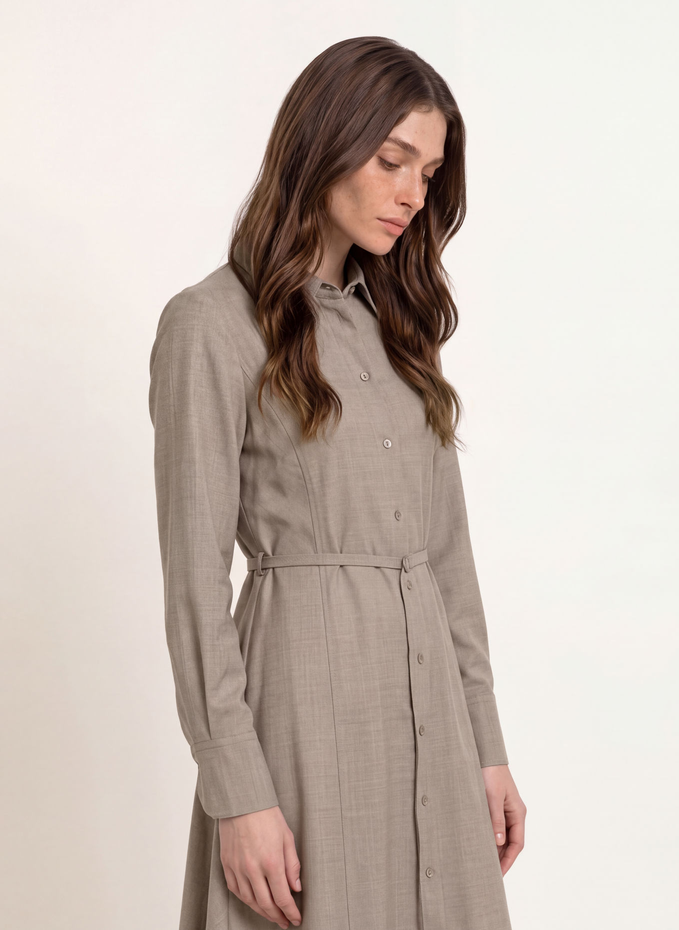 BOSS Hemdblusenkleid DANNEL: BEIGE