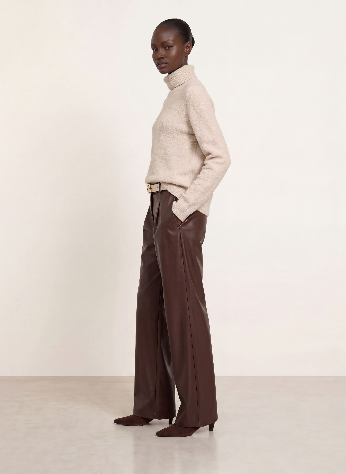 BOSS FUBRINI Turtleneck sweater: BEIGE
