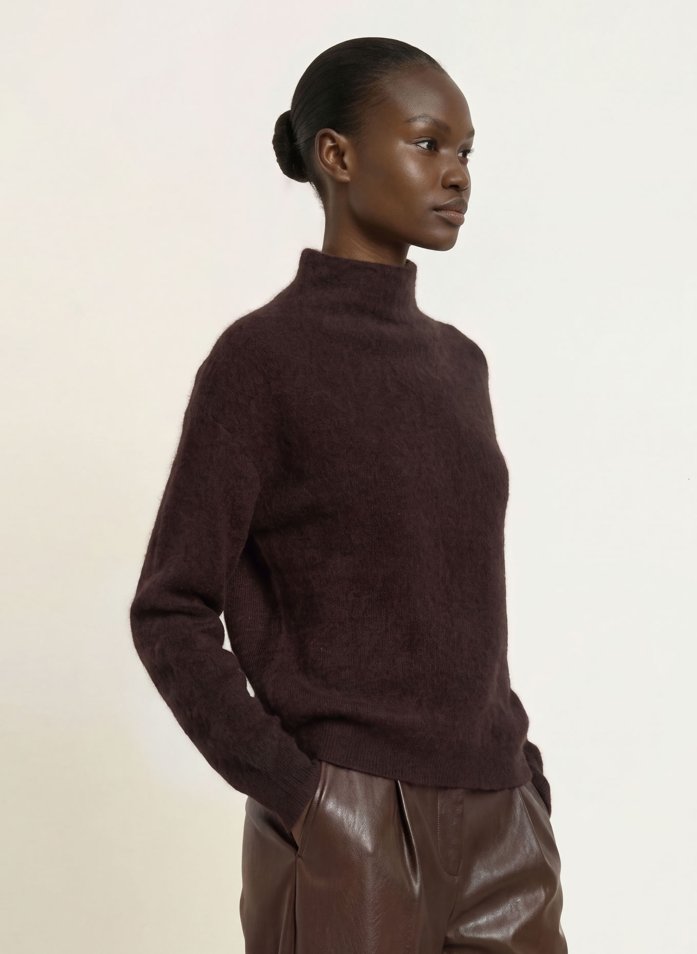BOSS FROSELLA Sweater: DARK BROWN