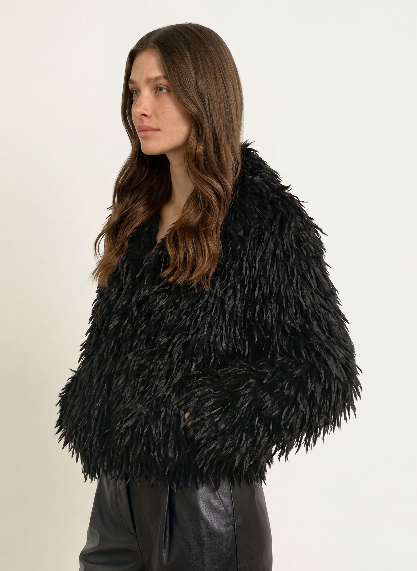 BOSS Kunstfell-Jacke CECOOL: SCHWARZ
