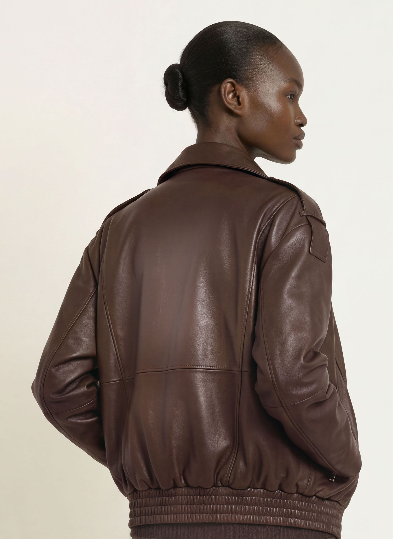 BOSS SAVANI Leather Blouson: DARK BROWN