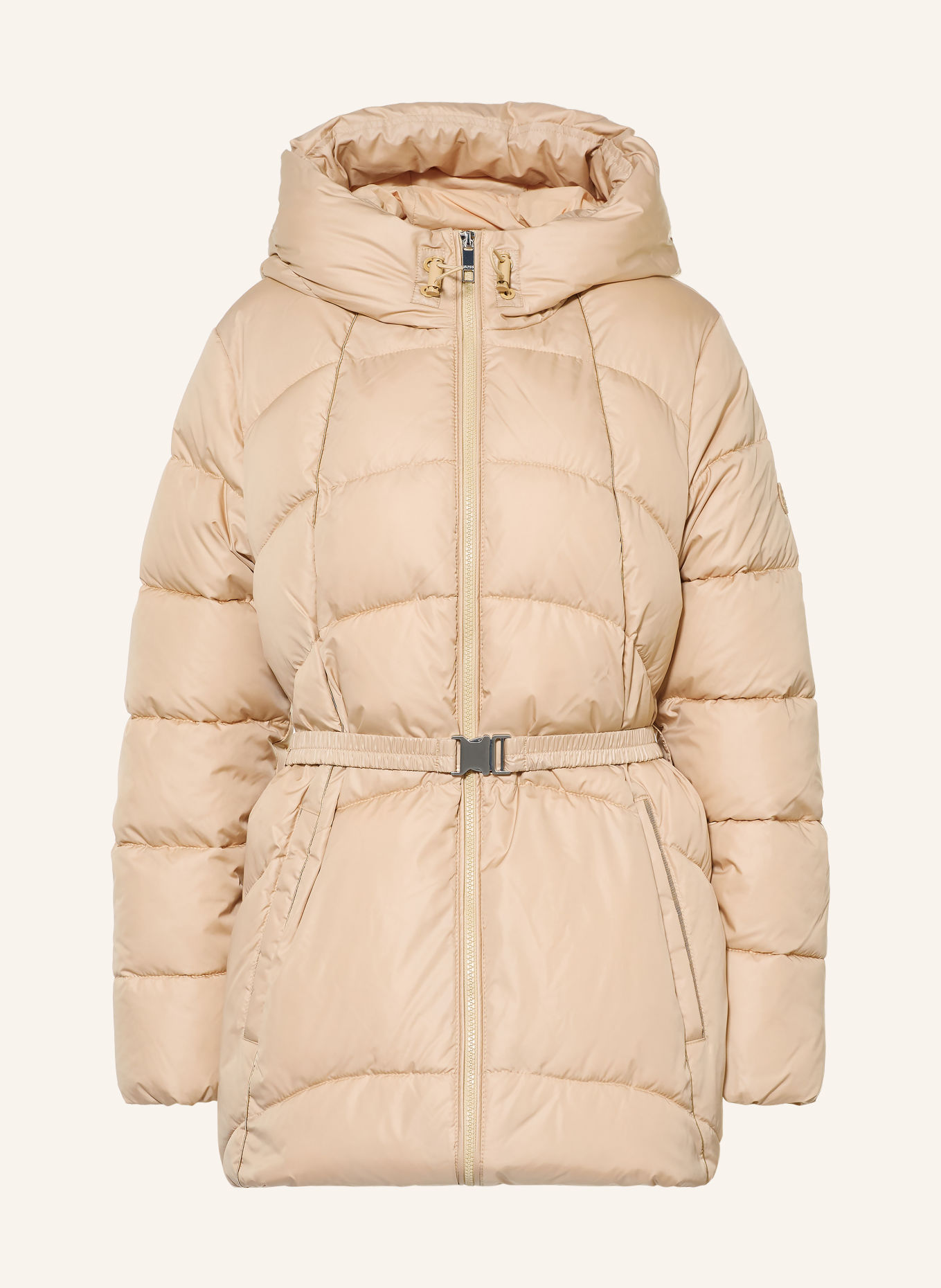 BOSS PEPULA Quilted Coat: BEIGE