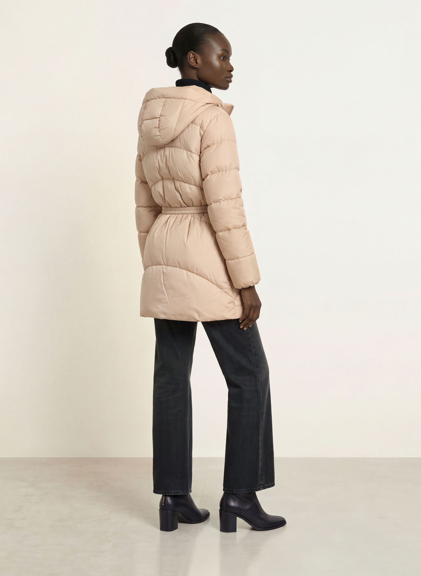BOSS PEPULA Quilted Coat: BEIGE