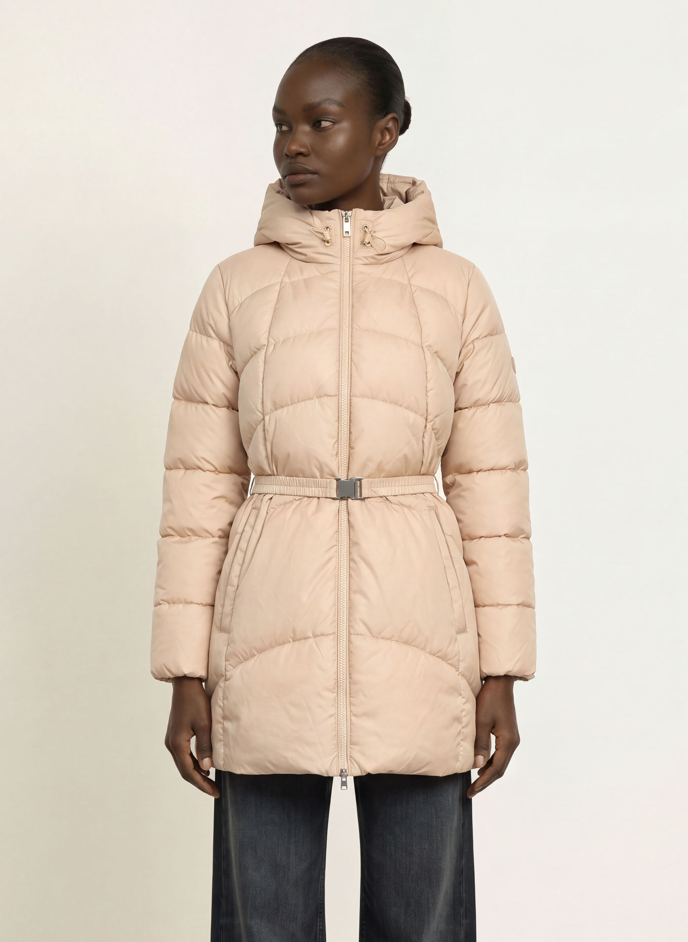BOSS PEPULA Quilted Coat: BEIGE