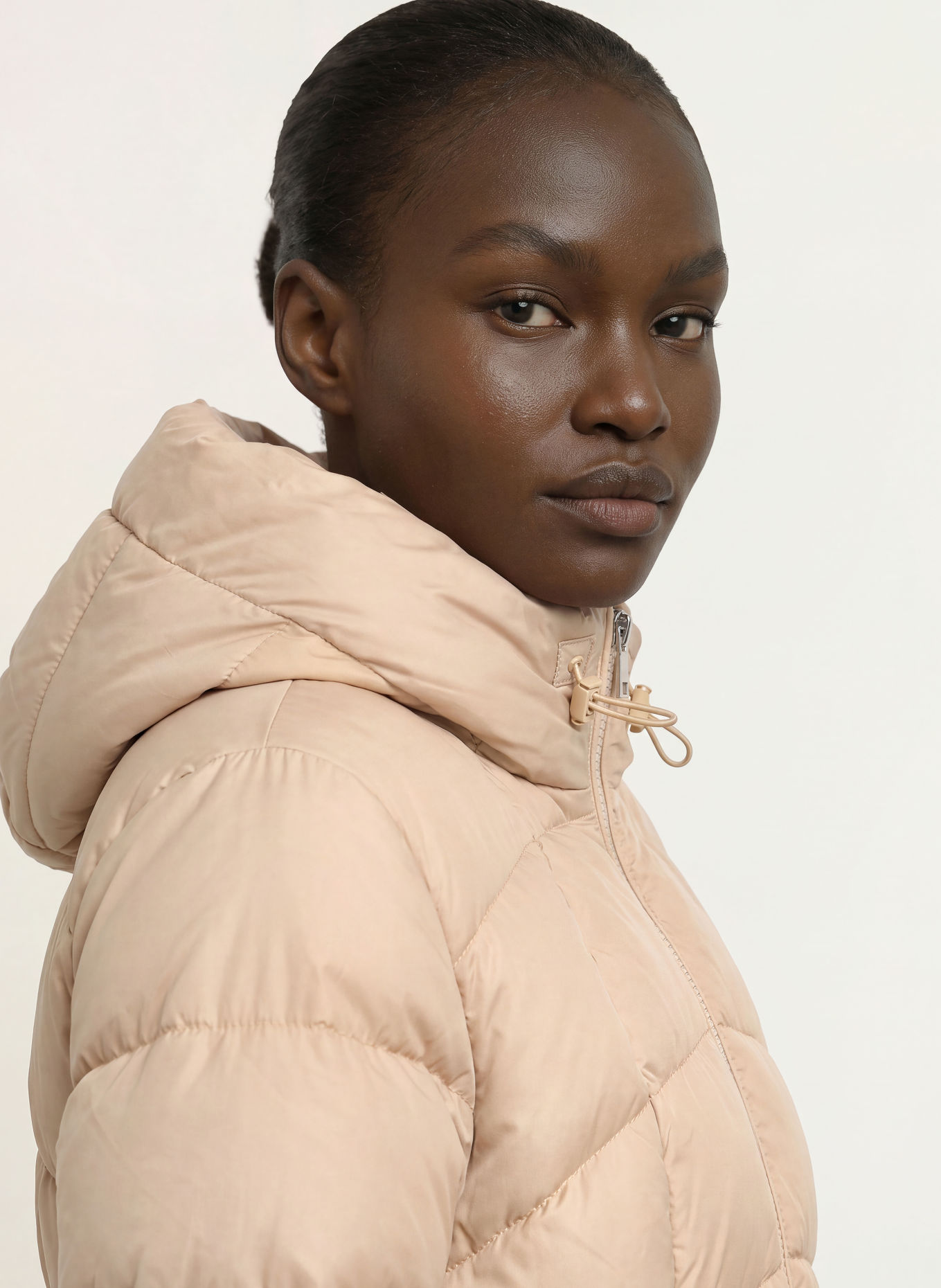 BOSS PEPULA Quilted Coat: BEIGE
