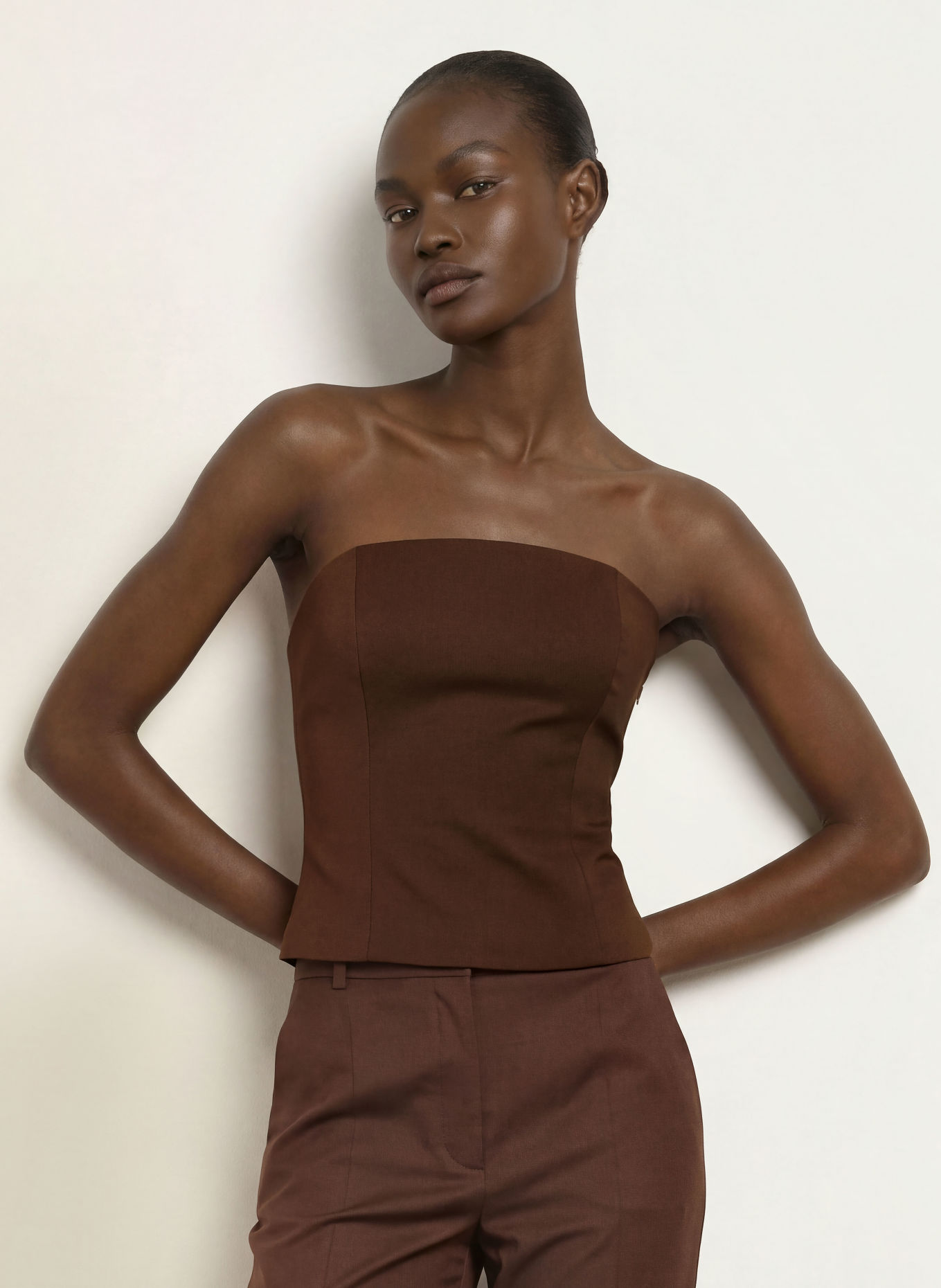 BOSS BYANA Bustier: DARK BROWN