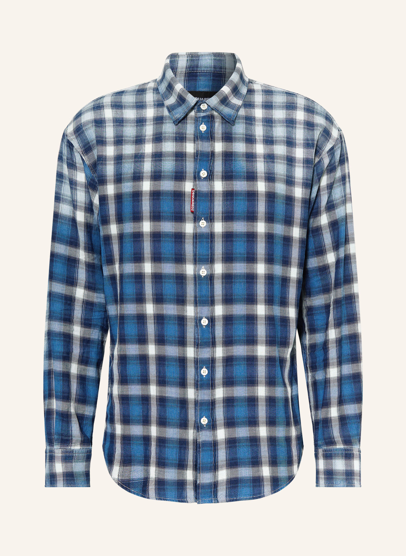 DSQUARED2 Košile Comfort Fit: MODRÁ / ČERNOŠEDÁ / BÍLÁ