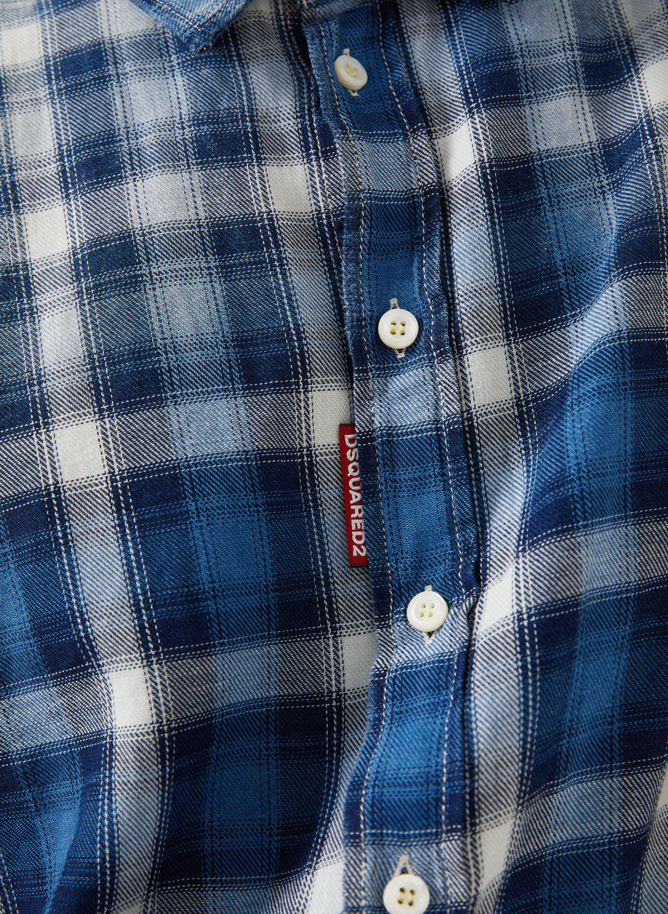 DSQUARED2 Košile Comfort Fit: MODRÁ / ČERNOŠEDÁ / BÍLÁ