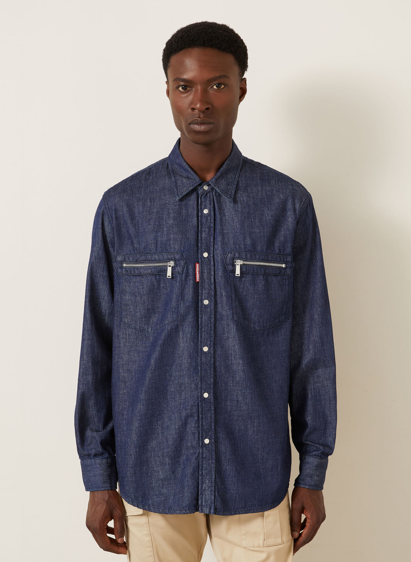 DSQUARED2 Jeanshemd Comfort Fit: DUNKELBLAU