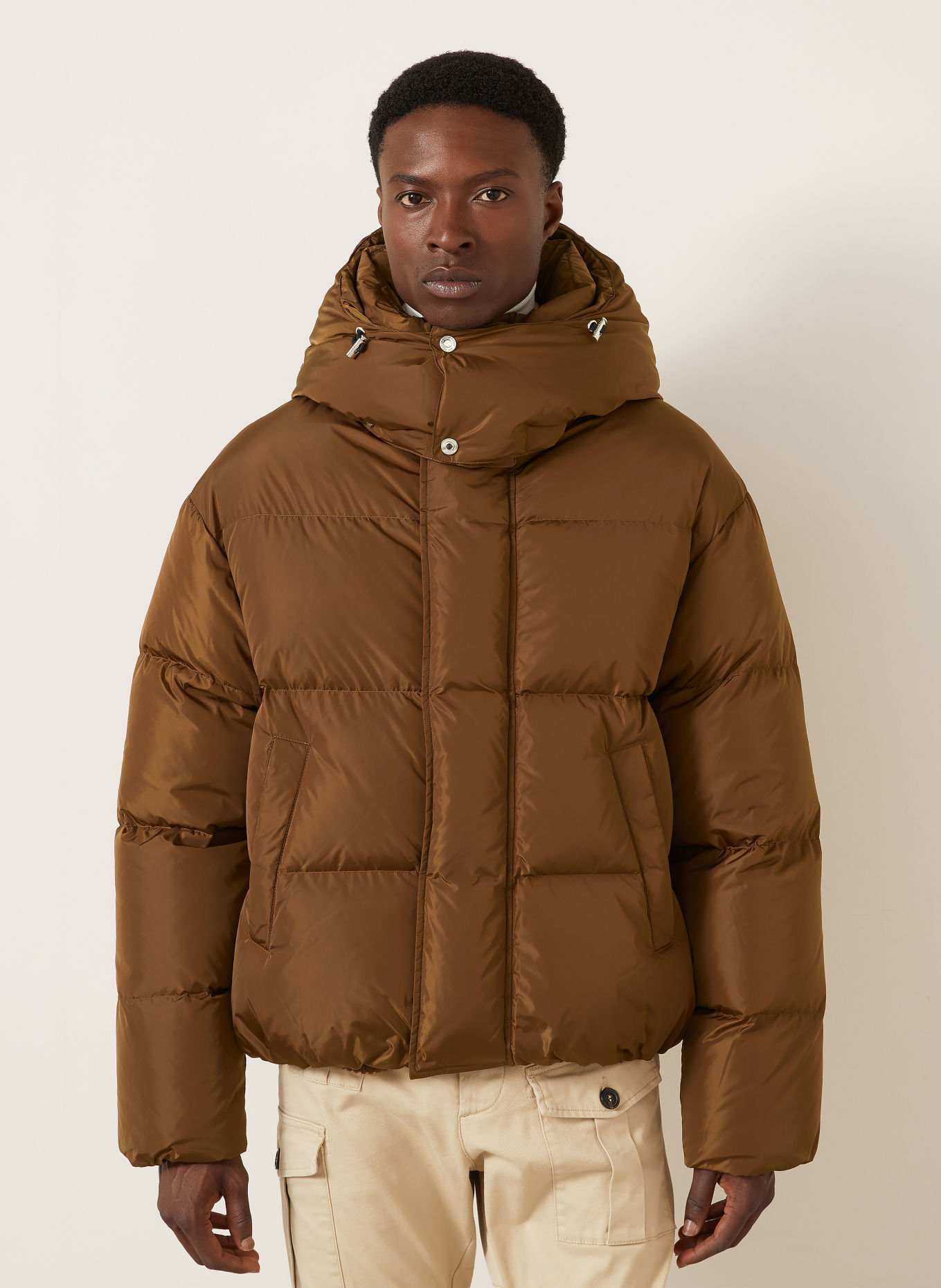 DSQUARED2 Péřové bundy s odnímatelnou kapucí: HNĚDÁ