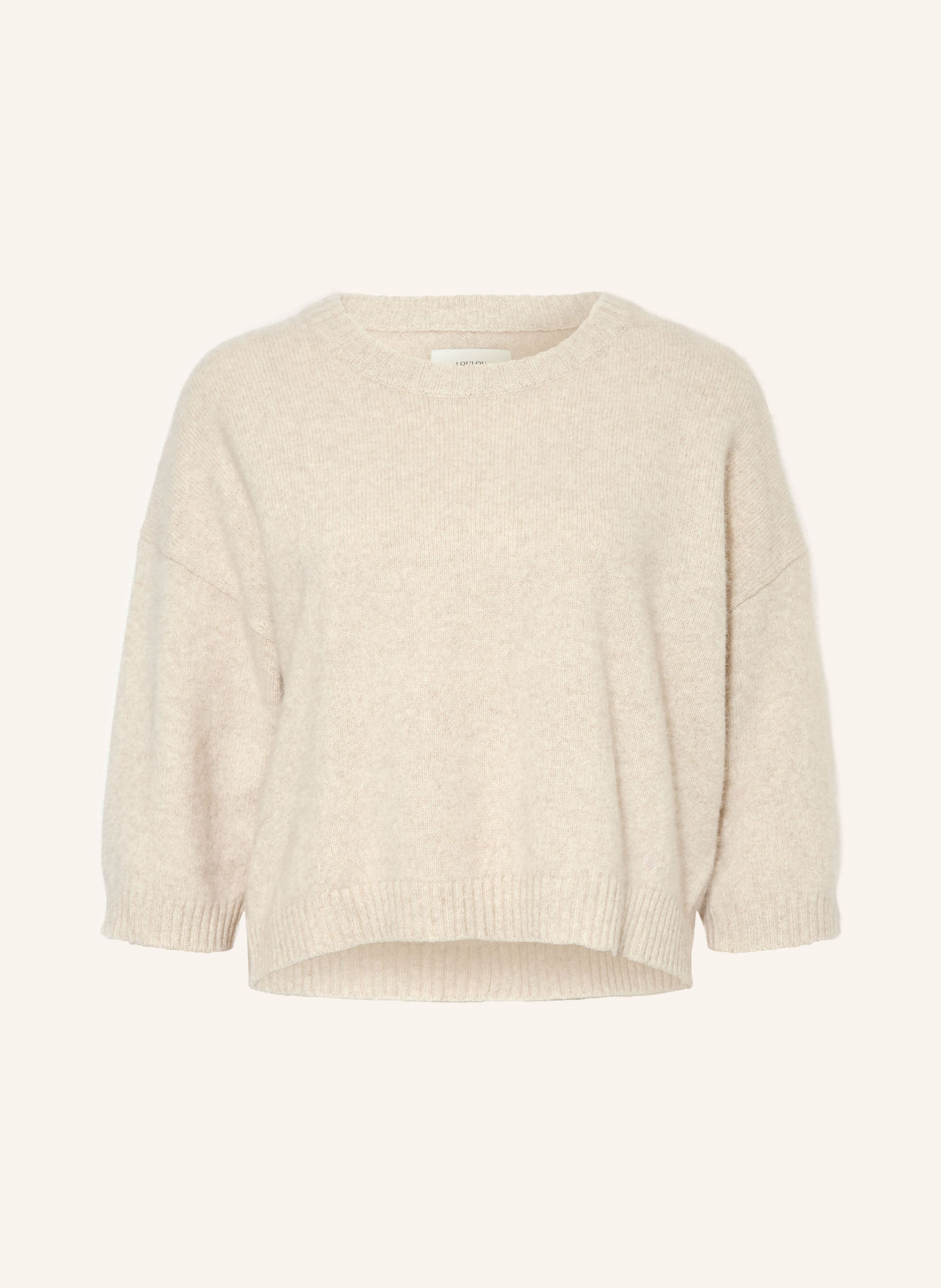 LOULOU DE SAISON AZALI Sweater with 3/4-Length Sleeves: CREAM