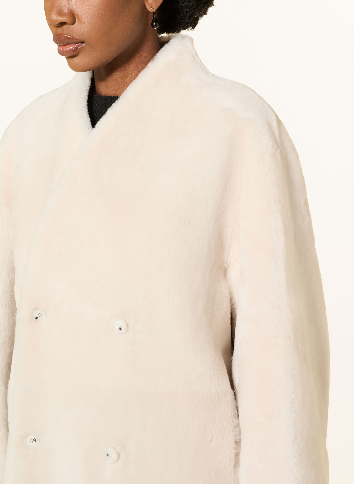 LOULOU DE SAISON Lederjacke CATHERINE zum Wenden: ECRU
