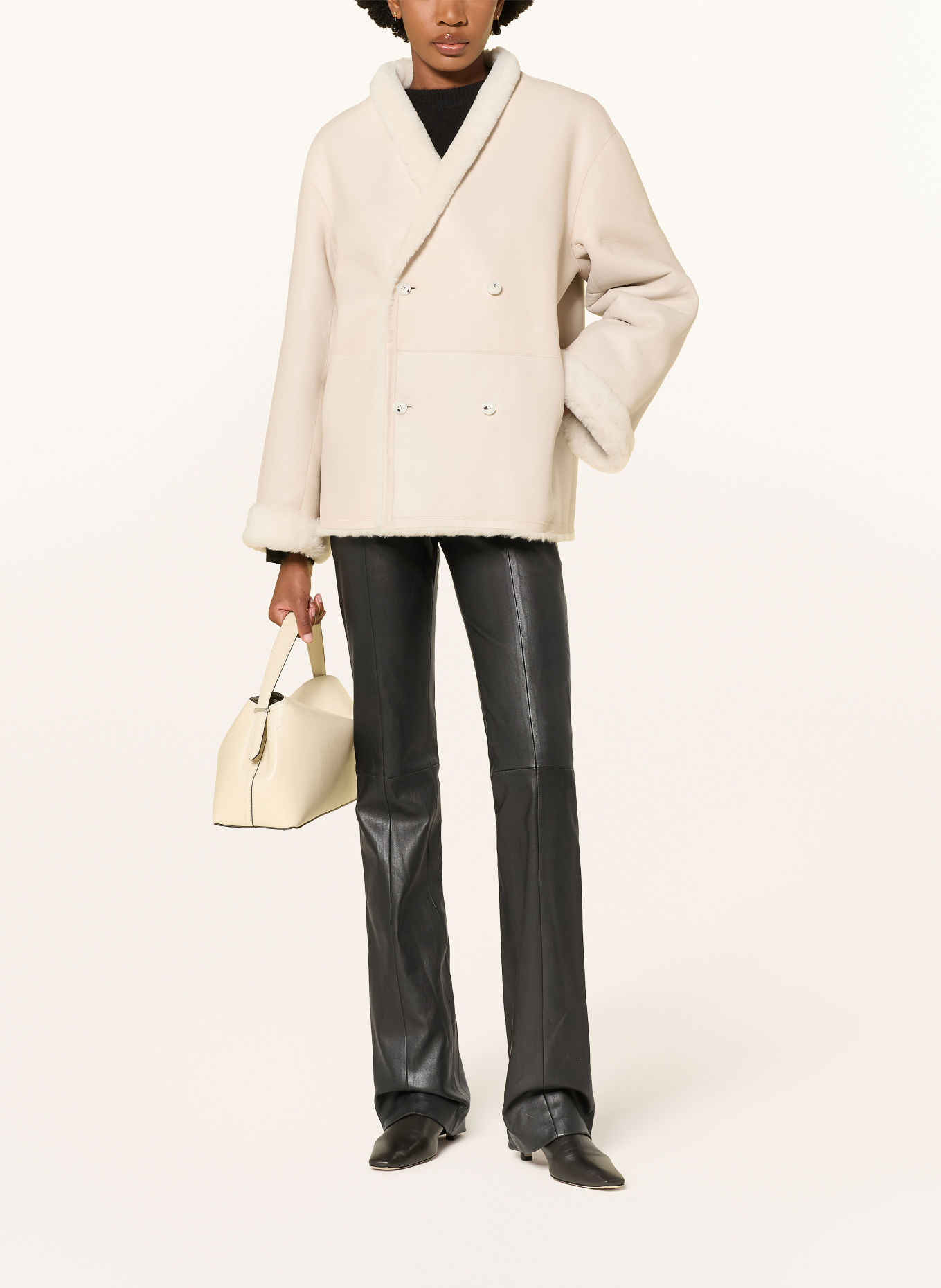 LOULOU DE SAISON Lederjacke CATHERINE zum Wenden: ECRU